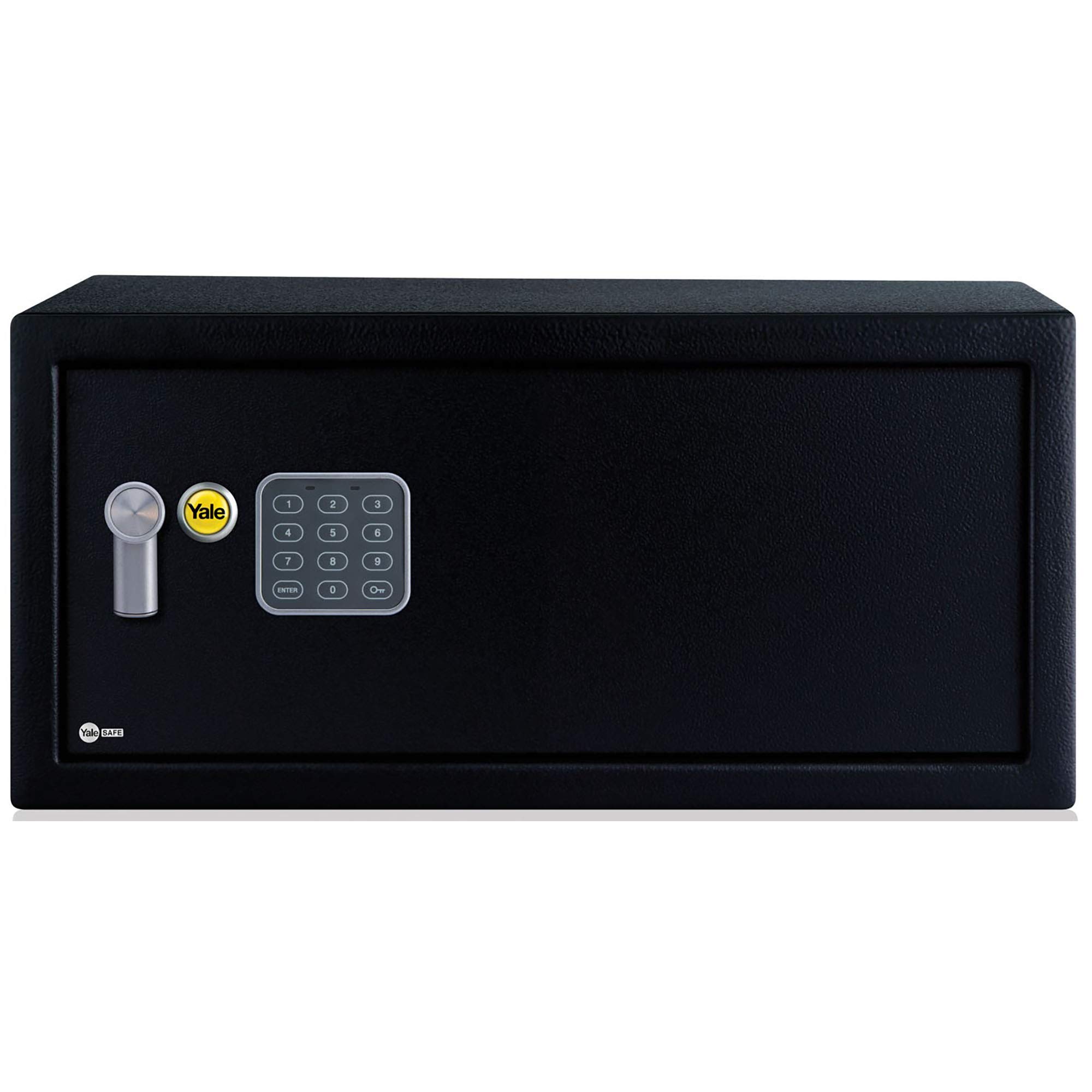 Yale YLC/200/DB1 Fireproof Laptop Safe with 130dB Alarm - Heavy Duty Steel Security Box with Locking Bolts & Emergency Key - 24L (20x43x35cm) Black - Perfect for Home, Office & Travel Use to Protect Valuables & Documents