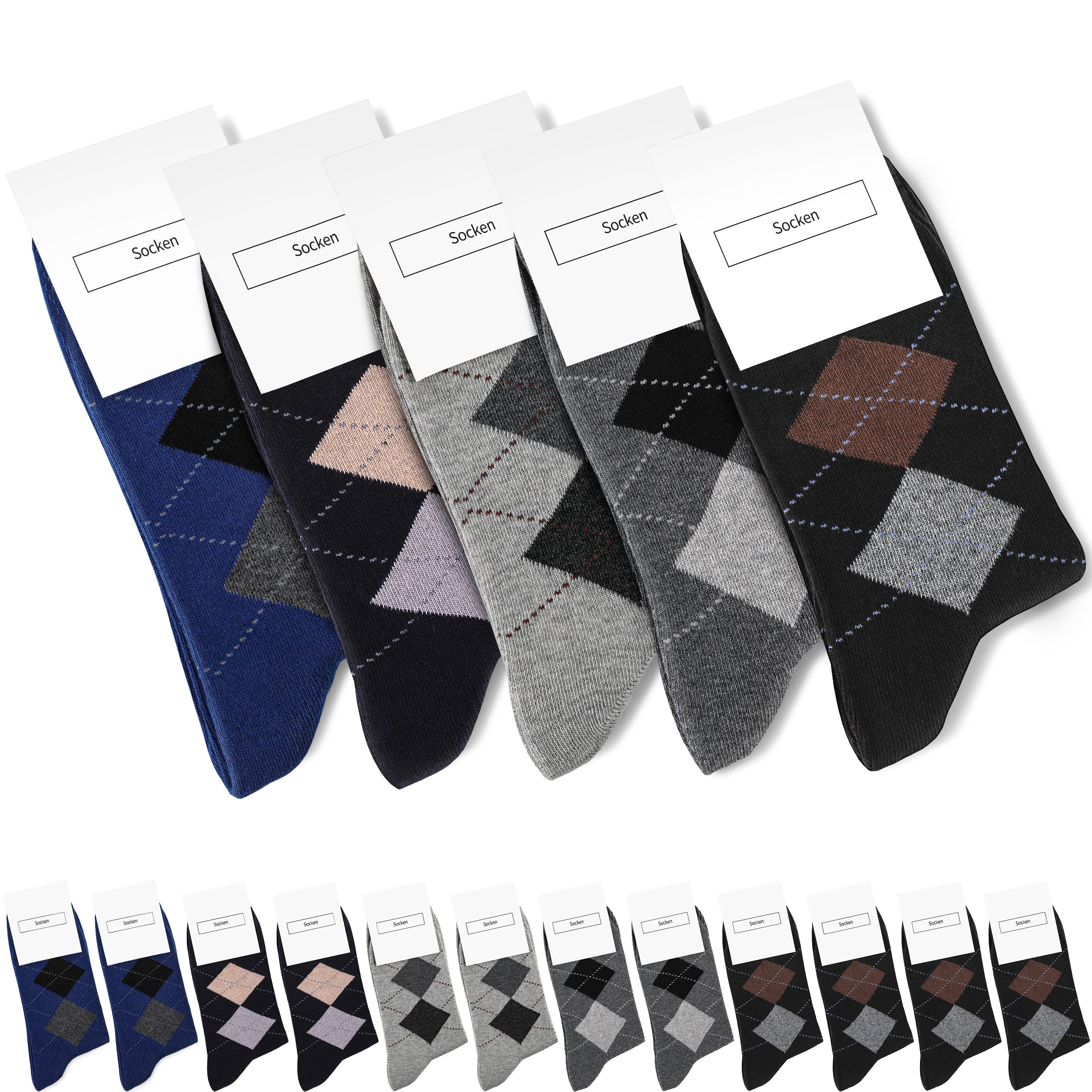 Fullluwaa Black Cotton Dress Socks for Men & Women - 10/12 Pairs Pack with Comfort Waistband - Perfect for Business, Office & Formal Occasions