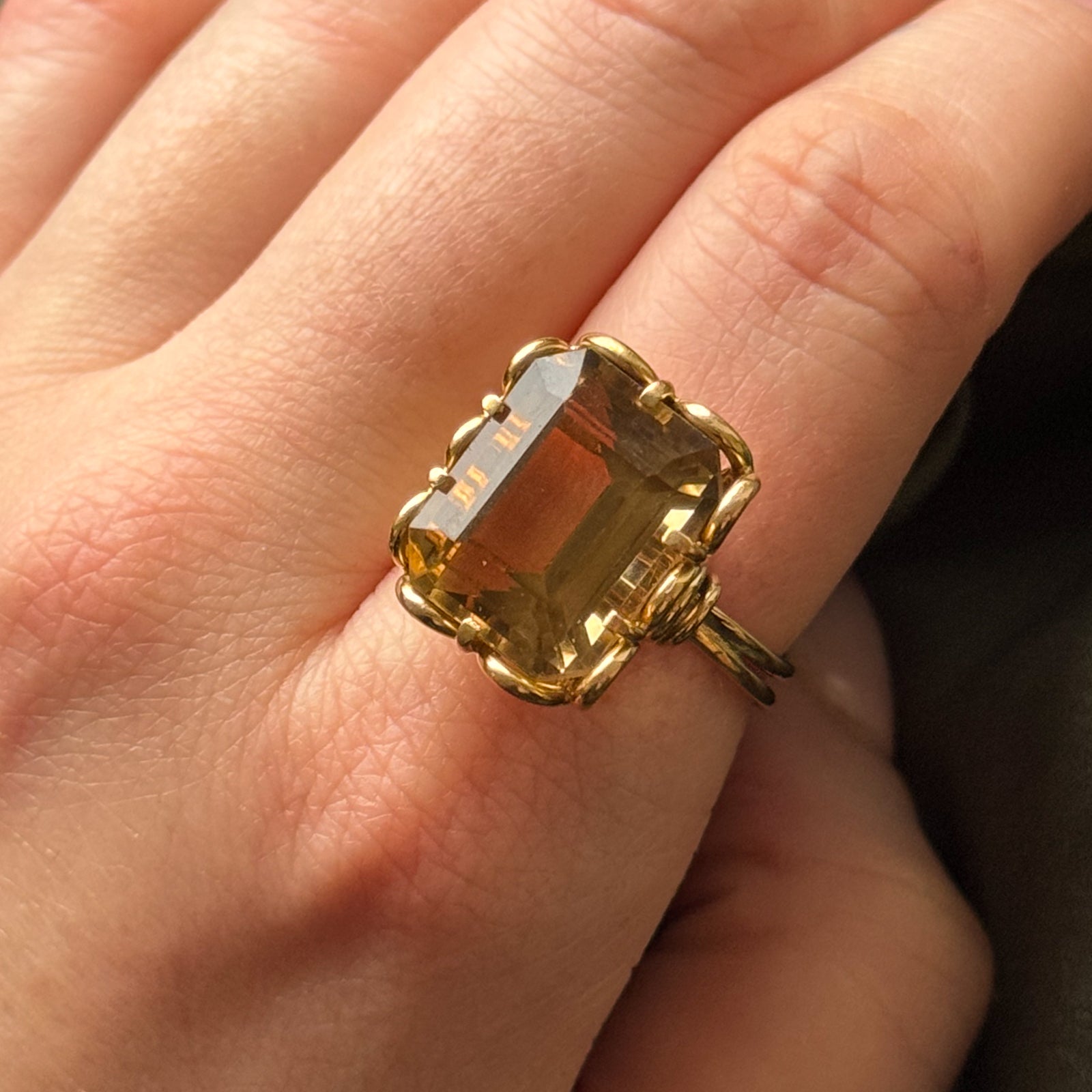 16.00ct Citrine Cocktail Ring for Women - Size 8.5 | Elegant Statement Jewelry for Parties, Weddings & Special Occasions