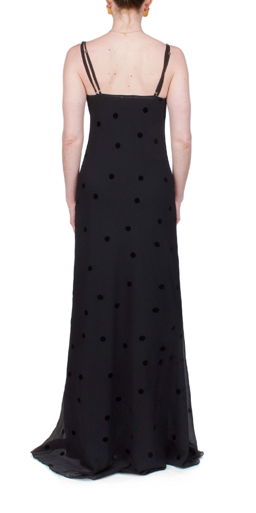 Coletta Sheer Polka Dot Maxi Dress for Women - Flowy Summer Beach Dress with Long Sleeves, Elegant Boho Style for Vacation, Party, and Date Night