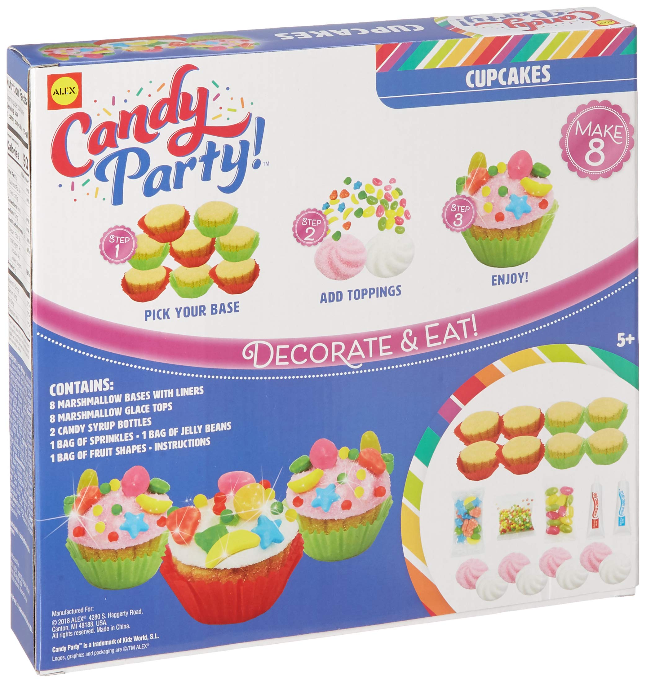 Alex Candy Party Cupcakes - Kids DIY Art and Craft Kit for Birthday Parties, Classroom Activities & Creative Play | Fun Baking Decorating Set for Children