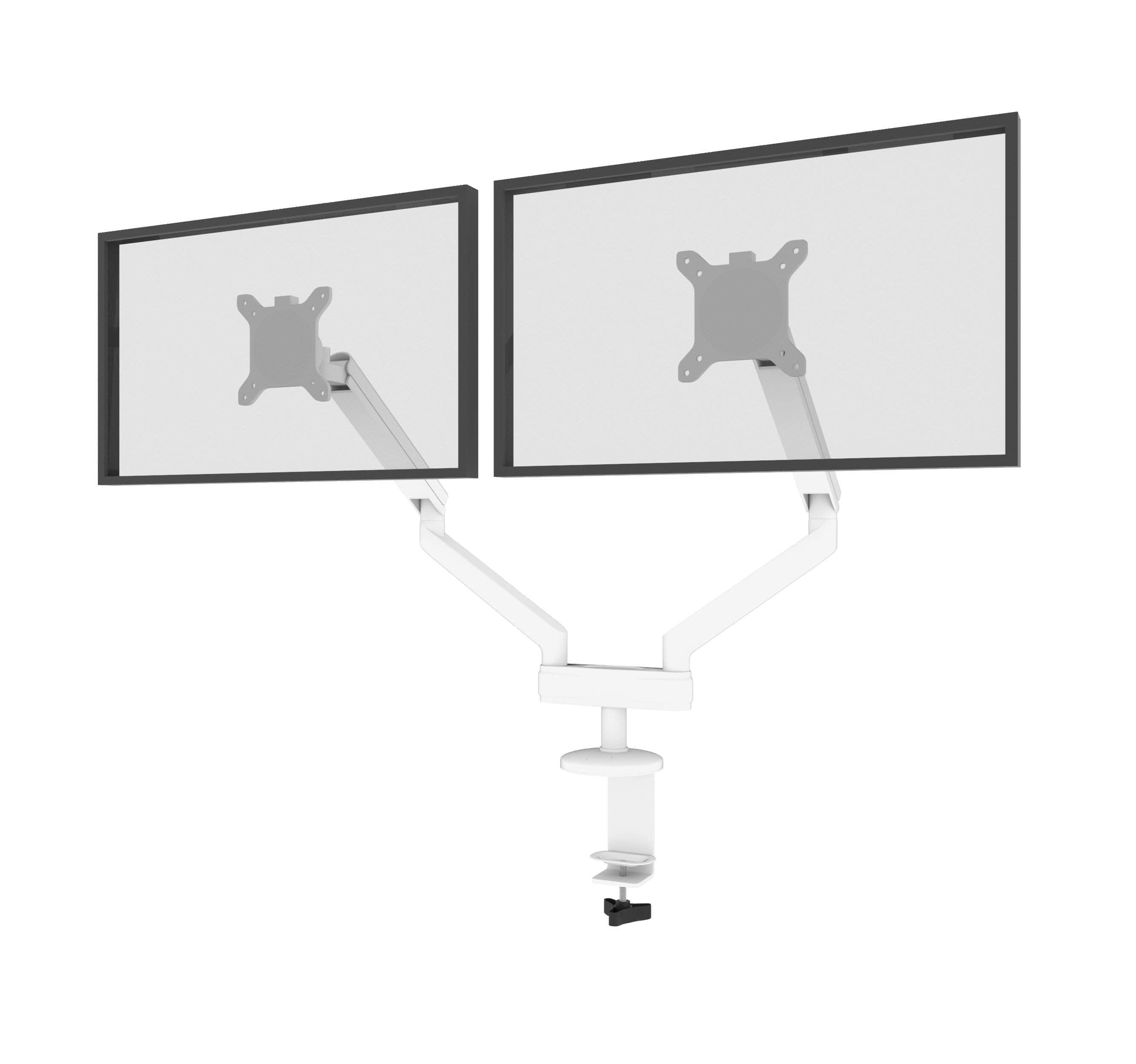 Ergonomic L-Shaped Standing Desk with Built-in Credenza & Dual Monitor Arm - 2 Color Options for Home & Office Workspace