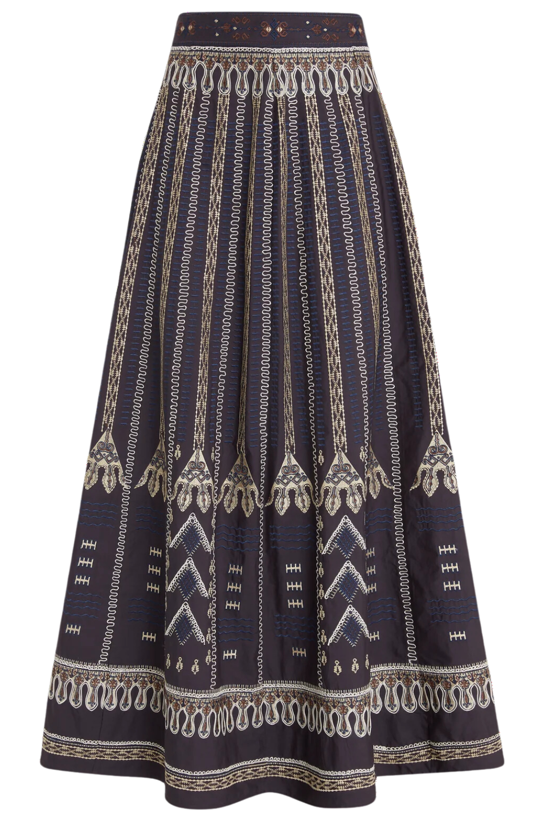 Camille Skirt - Blue Calliope Embroidery Floral Summer Dress | Boho Chic Skirt for Women | Perfect for Beach Vacations, Music Festivals & Date Nights