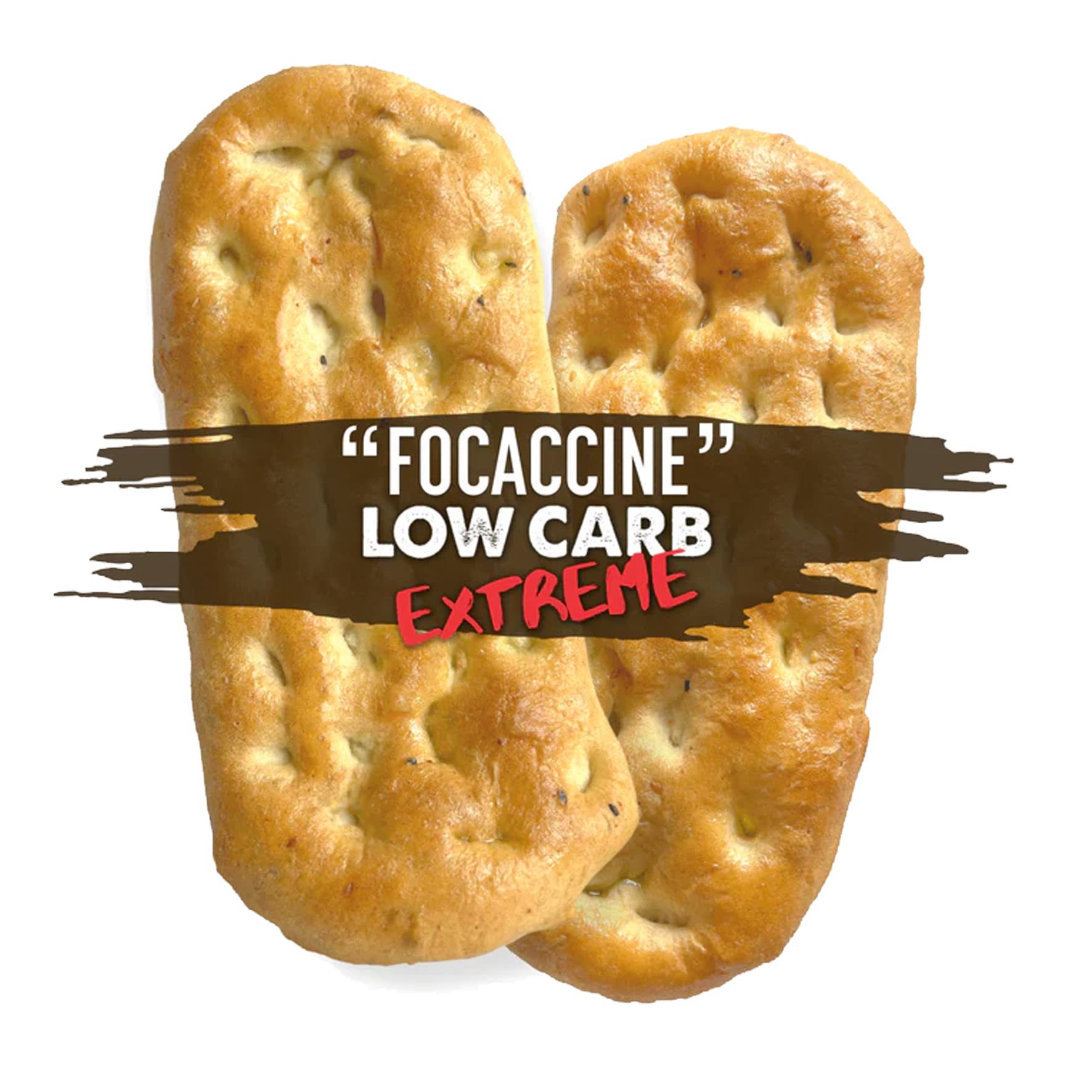 Low Carb Focaccine Extreme - Only 2.52g Carbs per Serving | 135g Pack | Keto-Friendly Italian Flatbread for Healthy Snacking & Sandwiches