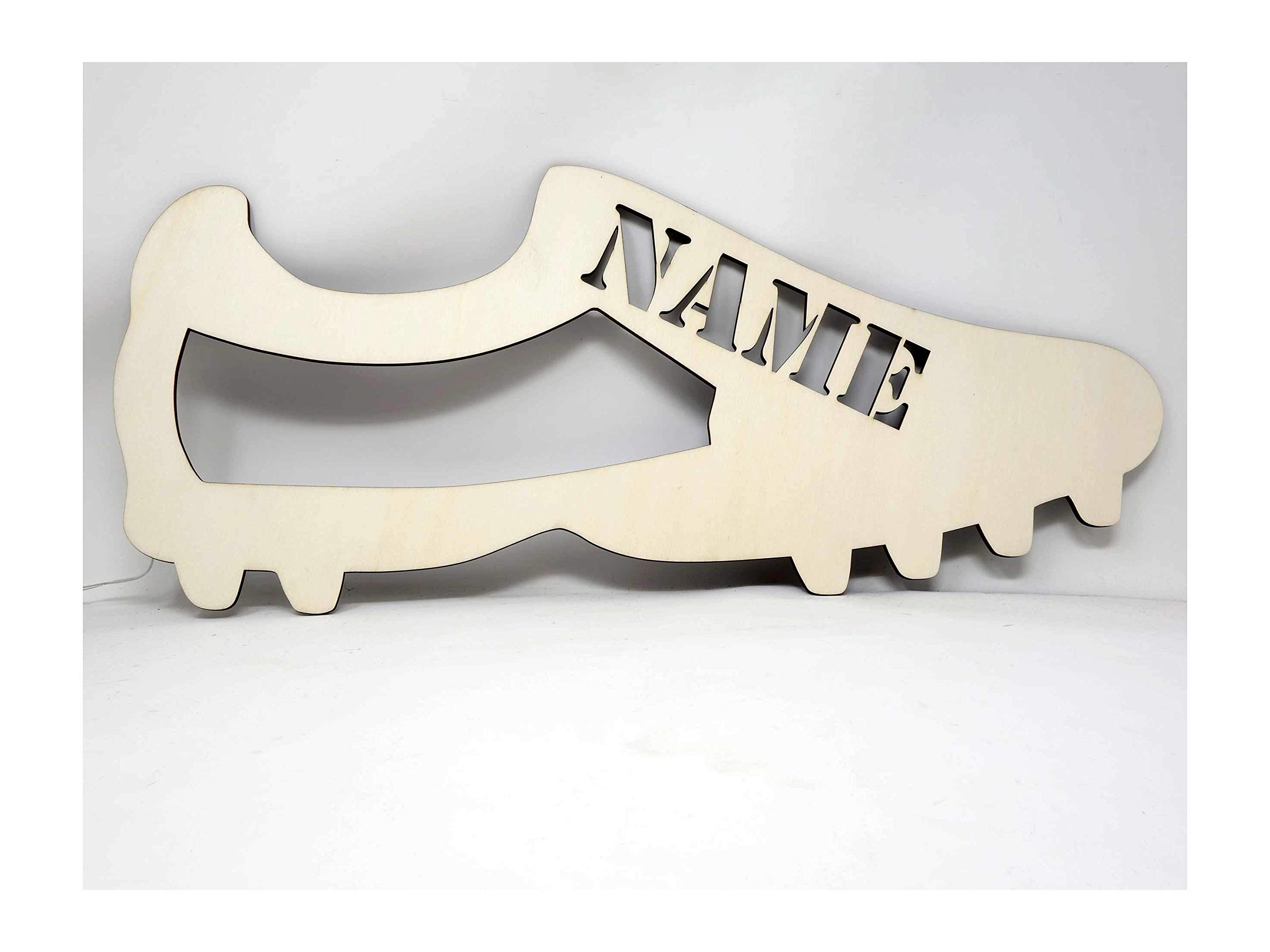 Personalized Wooden LED Cleat Night Light with Custom Name - Perfect for Kids' Bedrooms, Nurseries, and Home Decor Gifts