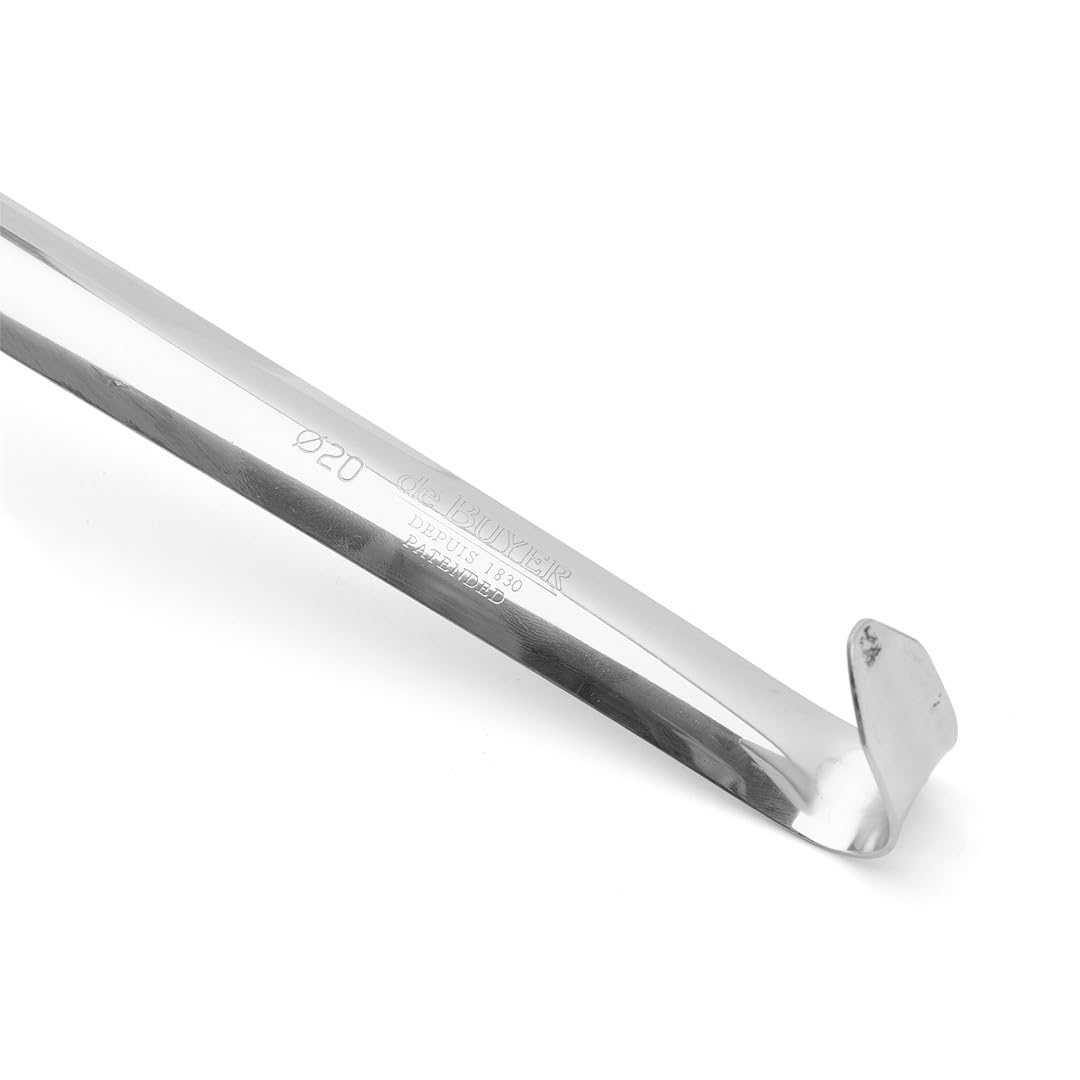 De Buyer 3021.10 Stainless Steel One-Piece Ladle - 20cm Diameter - Professional Kitchen Spoon for Cooking, Serving Soup & Sauces - Perfect for Restaurants & Home Chefs