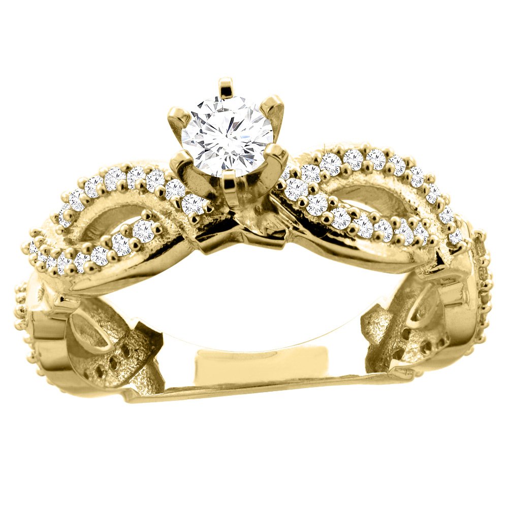 10K Gold 0.65 Carat Round Diamond Engagement Ring for Women, Size 5-10 - Perfect for Proposals, Weddings & Anniversary Gifts