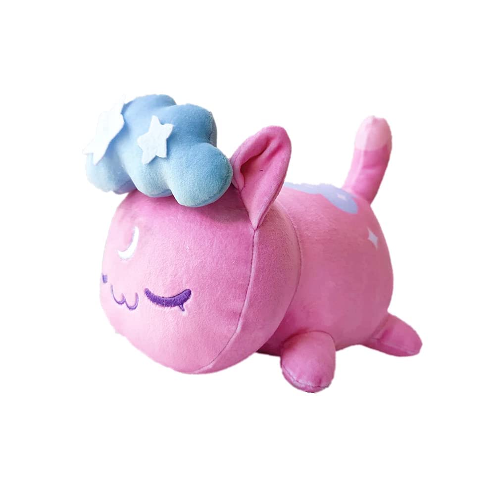 HRZZEOKV Mee Meows Wolf Cat Plush Toy - Cute Anime Cartoon Cat Stuffed Animal, Soft Pillow Gift for Kids & Anime Fans | Perfect for Bedroom Decor, Birthday Gifts & Anime Collections