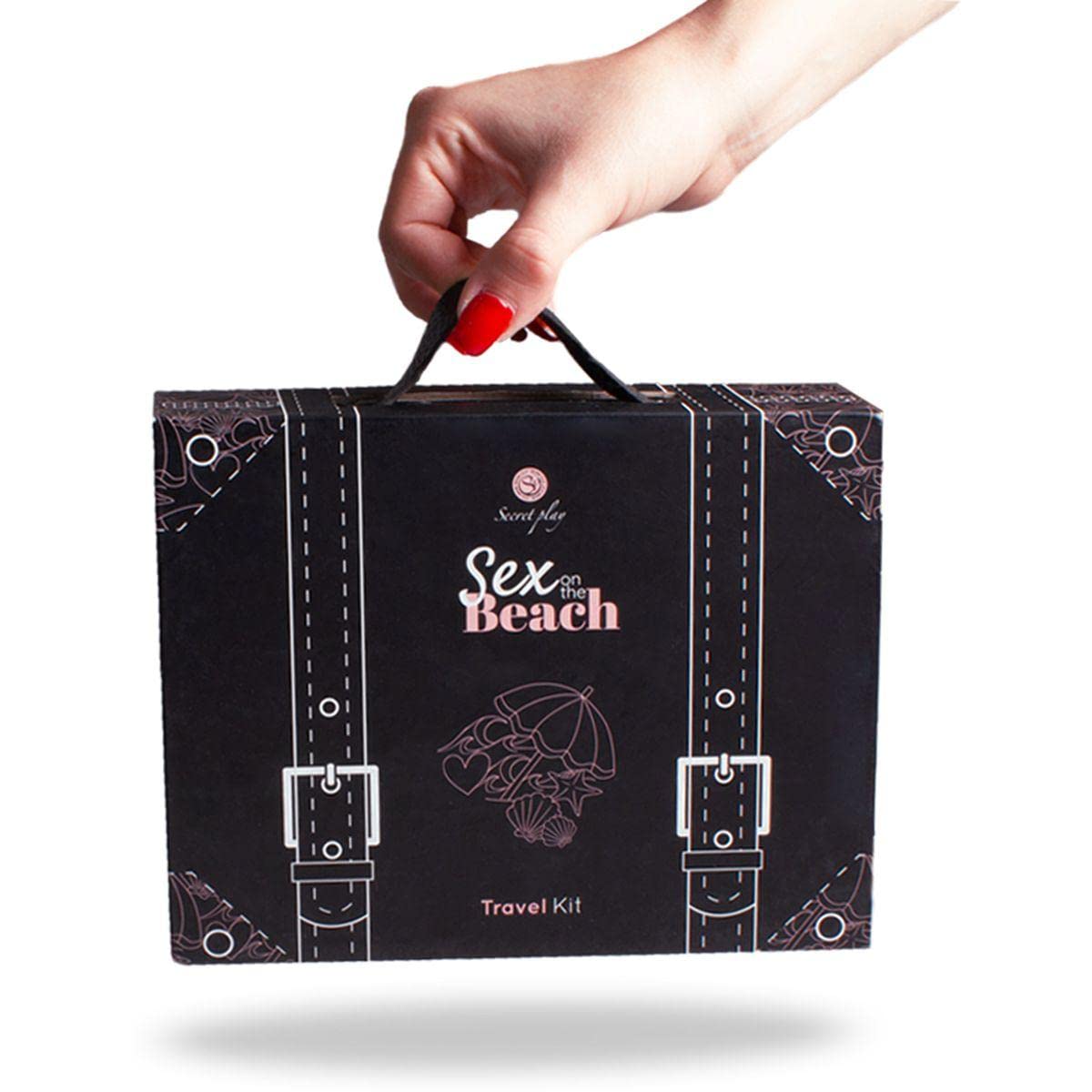 Secretplay Sex on the Beach Travel Kit - Multilingual (ES/EN/DE/FR/NL/PT) - Perfect for Beach Vacations, Romantic Getaways & Travel Intimacy