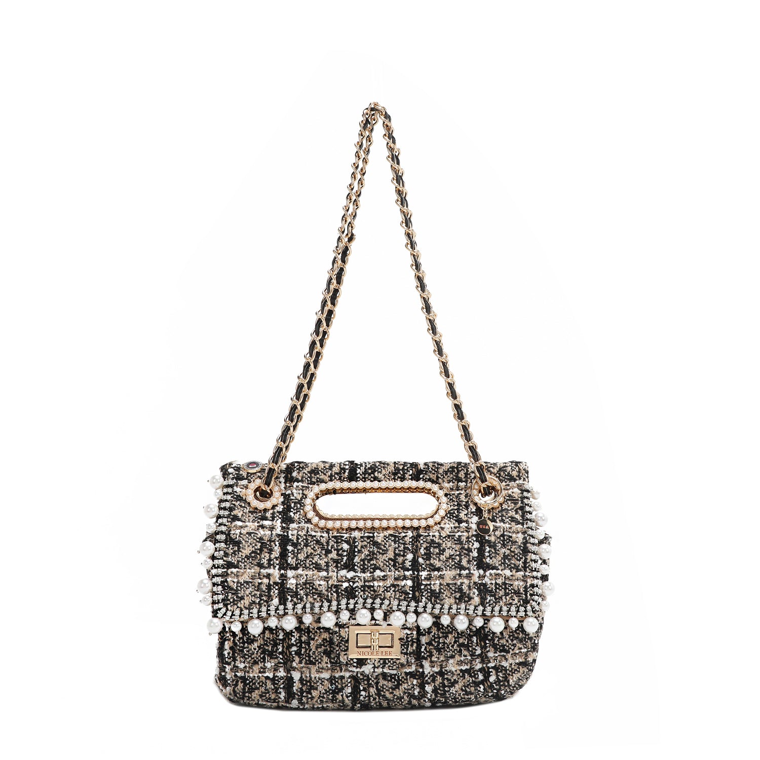 Stylish Tweed Clutch Flap Bag for Women | Elegant Evening Purse with Shoulder Strap | Perfect for Parties, Weddings & Date Nights