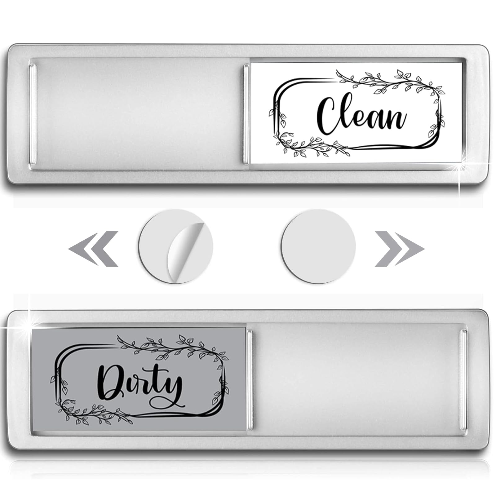 Stylish Dishwasher Clean Dirty Sign Magnet - Easy to Read Strong Magnetic Indicator for Kitchen Appliances | Perfect for Home, Office & RV Use