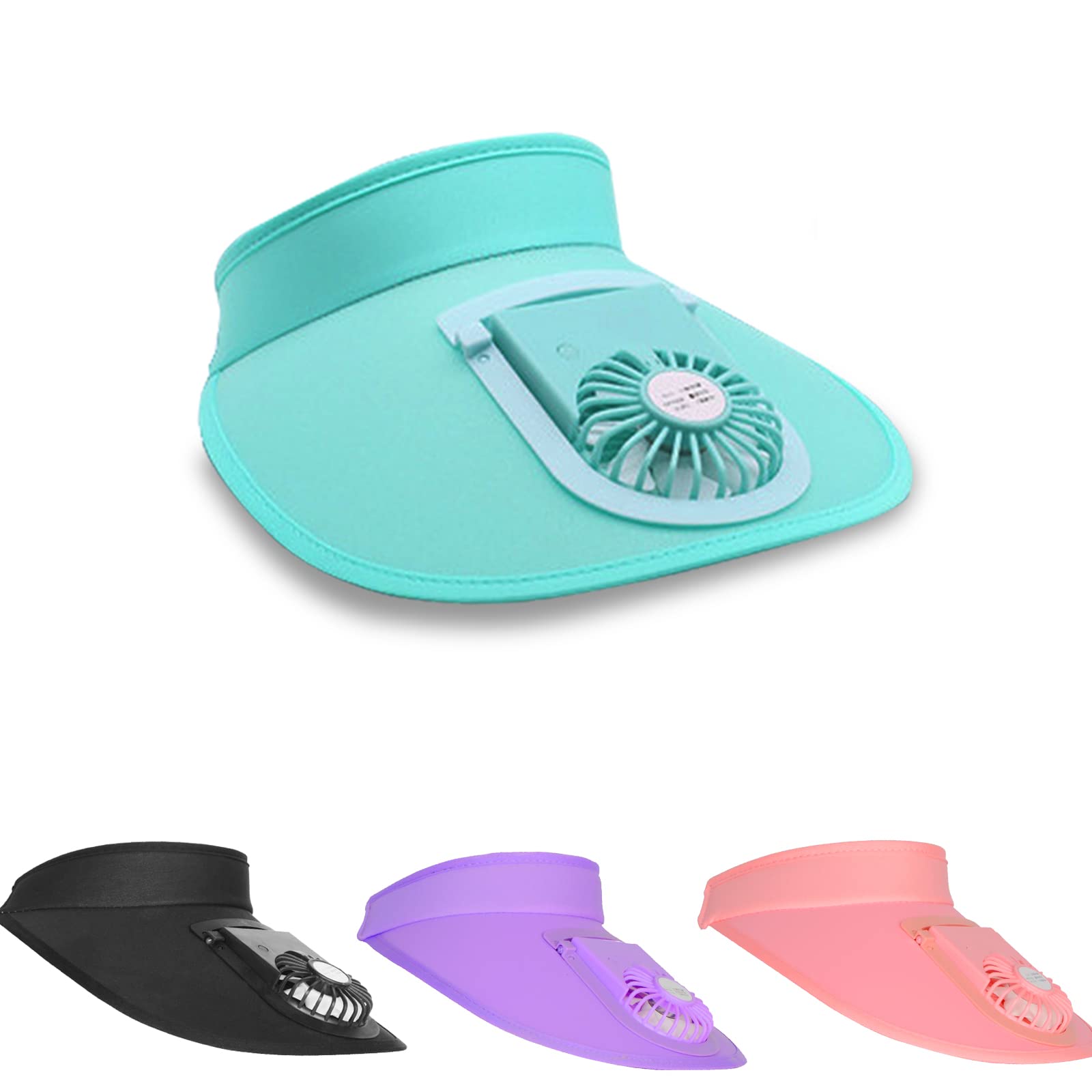 Women's Sun Visor Hat with Built-in Cooling Fan - UV Protection Outdoor Sports Visor for Running, Golf, Beach & Summer Activities