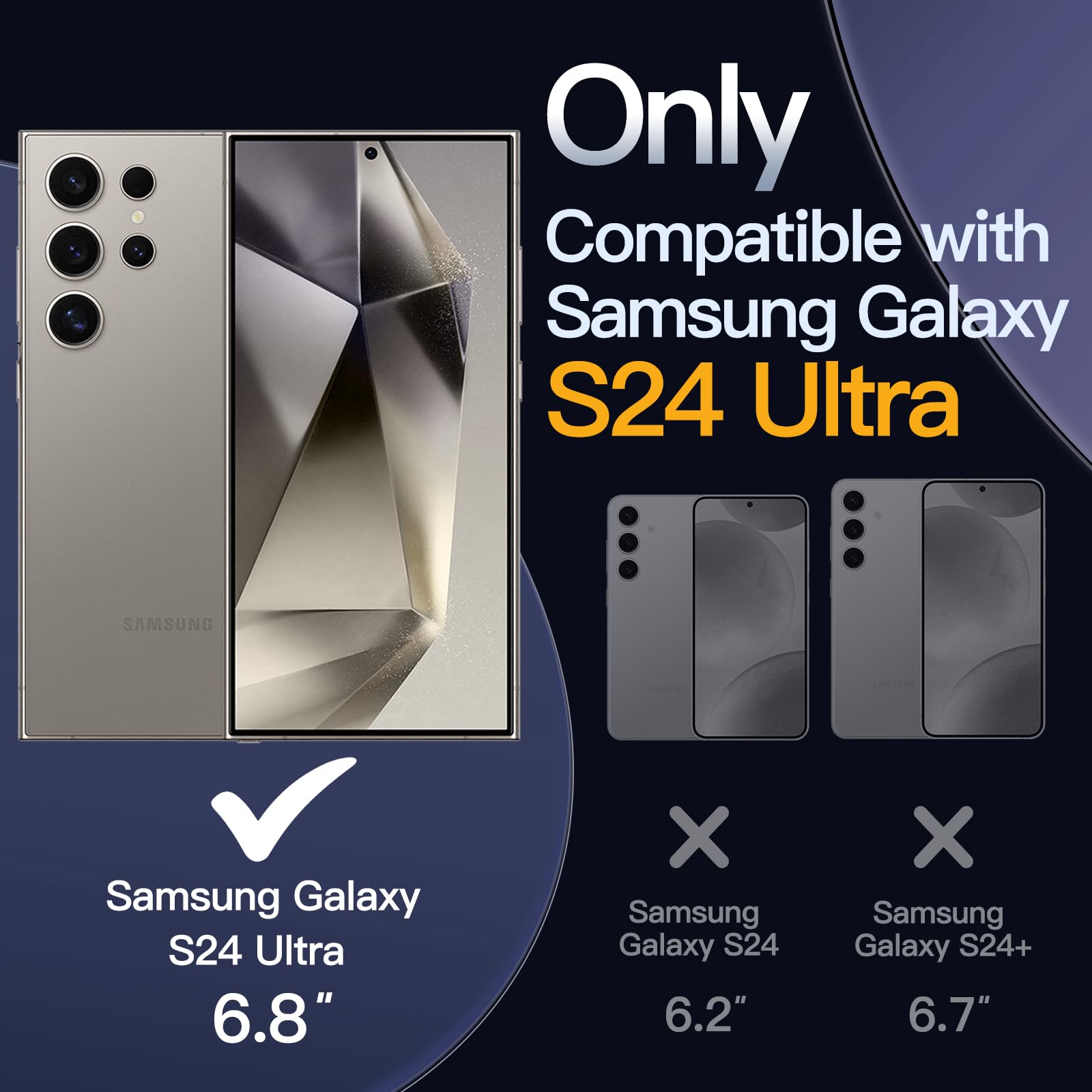 JETech 5-in-1 Protective Case for Samsung Galaxy S24 Ultra 5G - Includes 2 Tempered Glass Screen Protectors & Camera Lens Protector | Shockproof, Non-Yellowing Bumper Cover (Titanium Gray) | Perfect for Outdoor Activities, Travel & Daily Protection