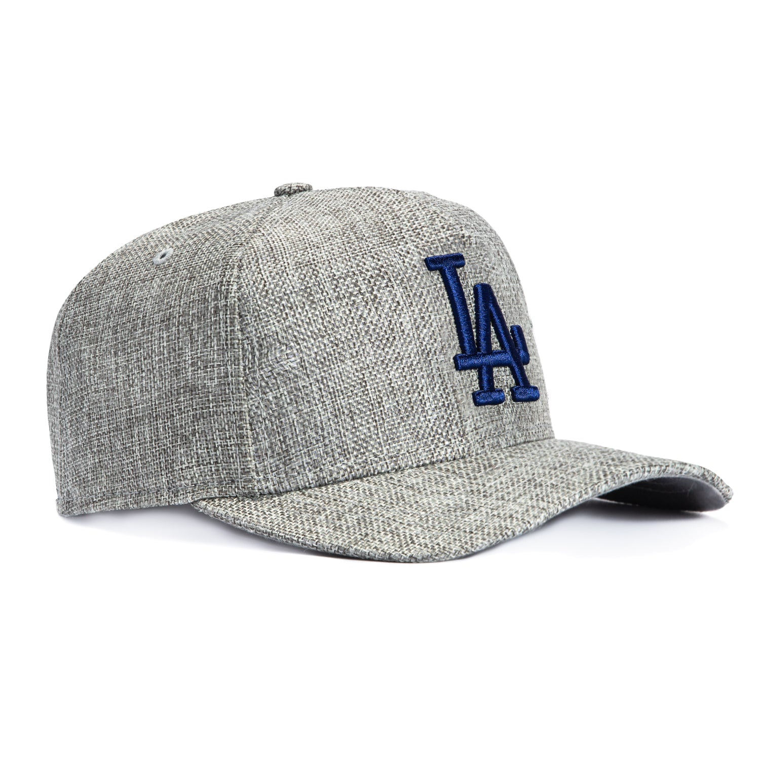 New Era 9Forty M Crown Cotton Weave Los Angeles Dodgers Snapback Hat - Grey | Adjustable Baseball Cap for Men & Women | Perfect for Games, Outdoor Sports & Casual Wear