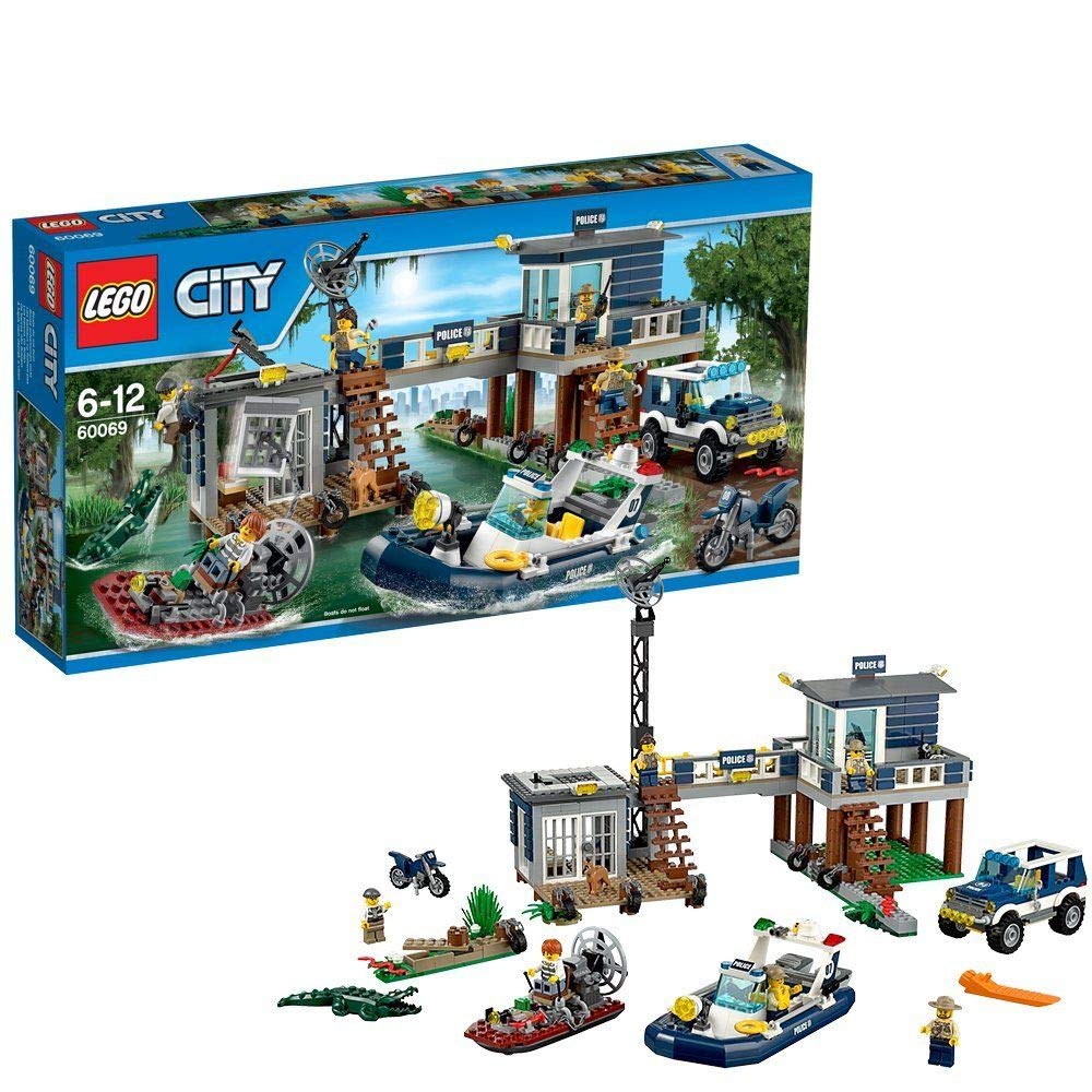 LEGO City 60069 Police Station Construction Set - Swamp Police Station Toy for Kids, Building Blocks for Creative Play - Perfect for Pretend Play and Role-Playing Scenarios