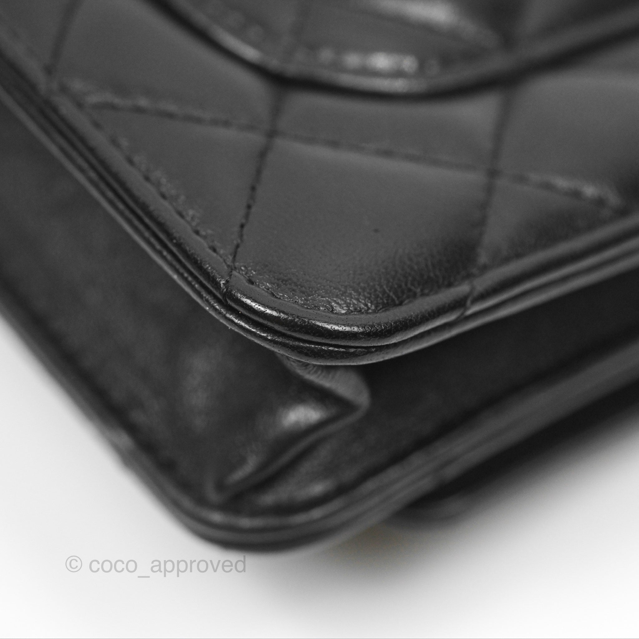 Chanel Quilted Lambskin Wallet on Chain WOC with Adjustable Strap - Black 22K Gold-Tone Hardware | Perfect for Evening Events, Parties & Everyday Luxury