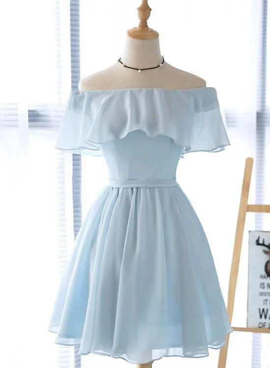 Light Blue Short Bridesmaid Dress - Simple Homecoming Dress J3872 | Elegant Wedding Party & Formal Occasion Outfit