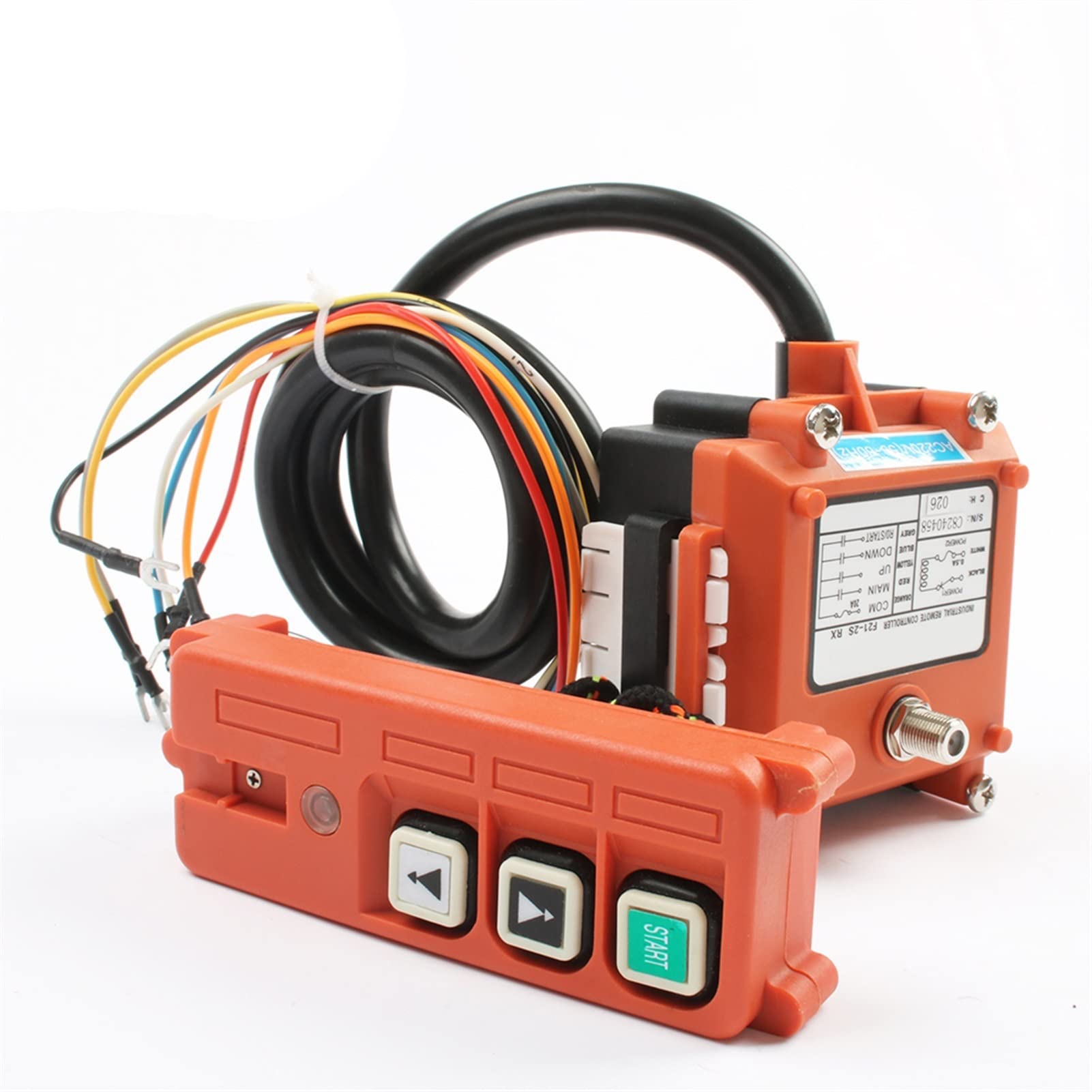 Wireless Industrial Remote Controller for Electric Hoist & Winding Engine - UHF 425-446Mhz, AC 110V - F21-2S Radio Switch for Sandblasting & Heavy Machinery Operations