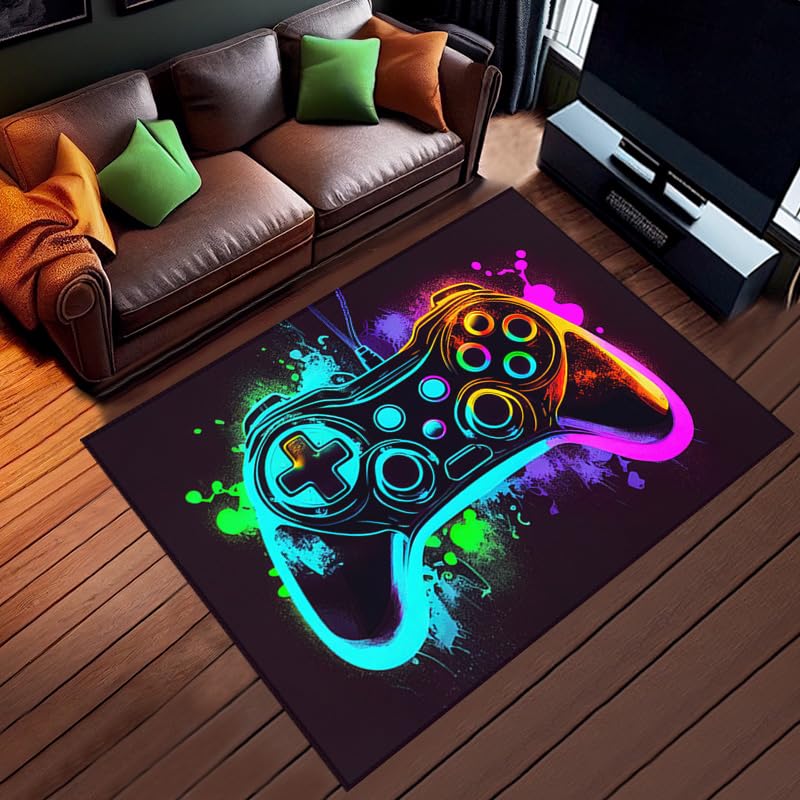 Gaming Rugs for Boys - 36x24 Inches Soft Gamer Carpet for Bedroom & Living Room - Perfect for Video Game Setup, Esports Decor, and Teen Gaming Room Accessories