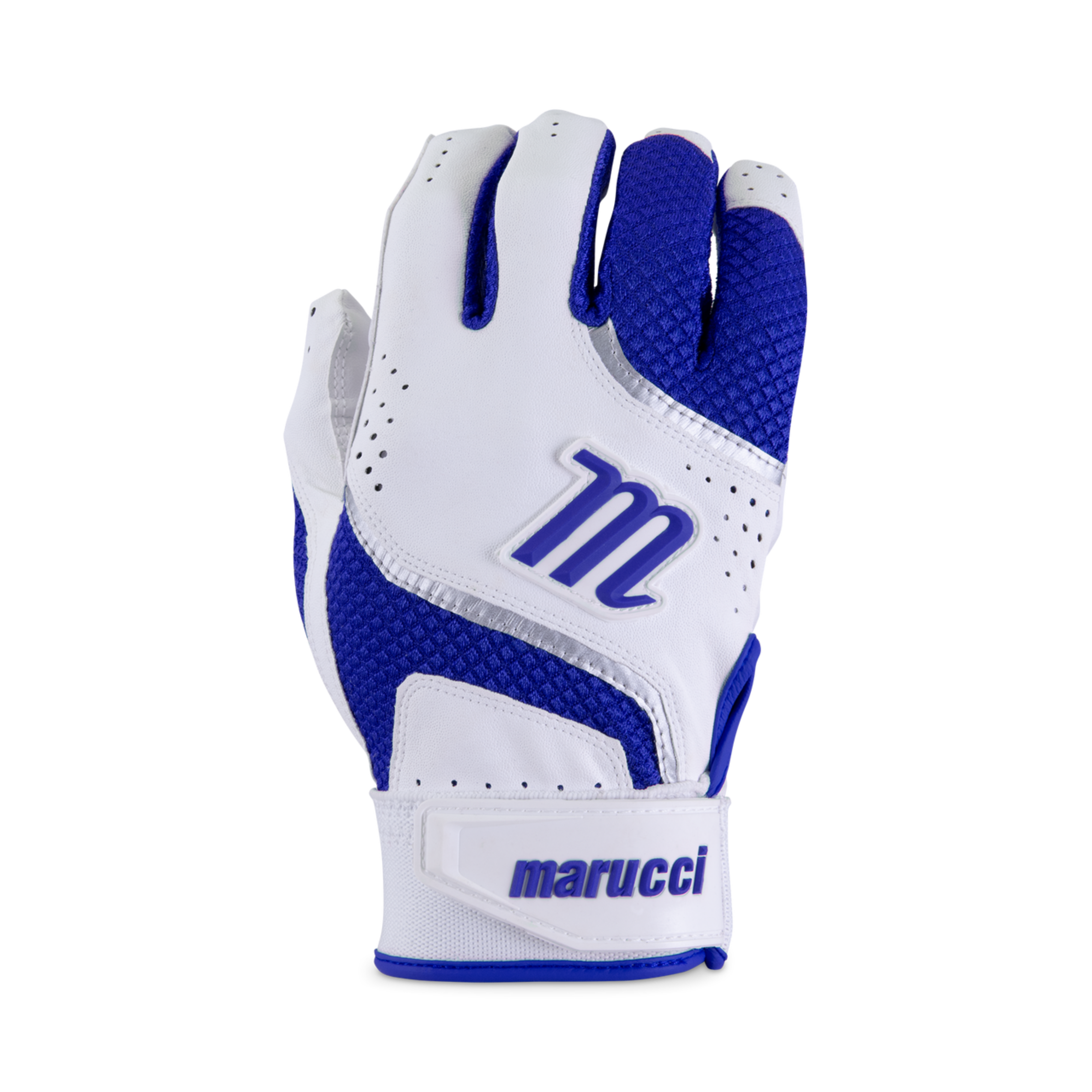 Marucci Adult Baseball Batting Gloves - Premium Leather Hitting Gloves for Men & Women - Perfect for Training, Games & Practice (Black/White)