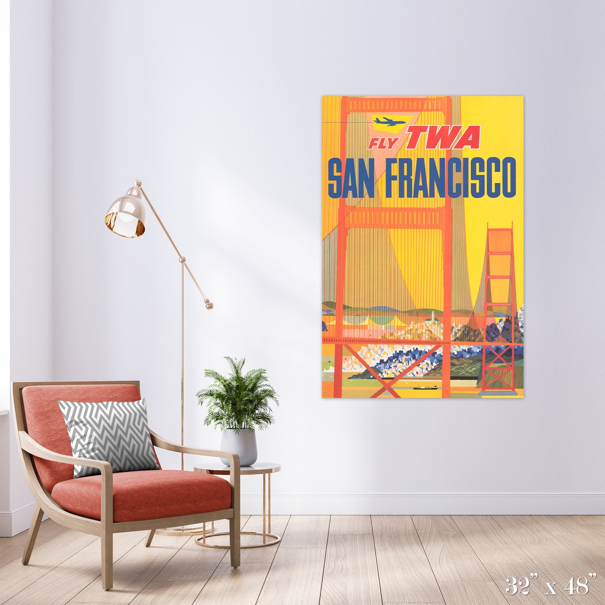 Fly San Francisco Colossal Art Print - Stunning Cityscape Wall Decor for Home & Office - Perfect for Living Room, Bedroom, or Office Spaces