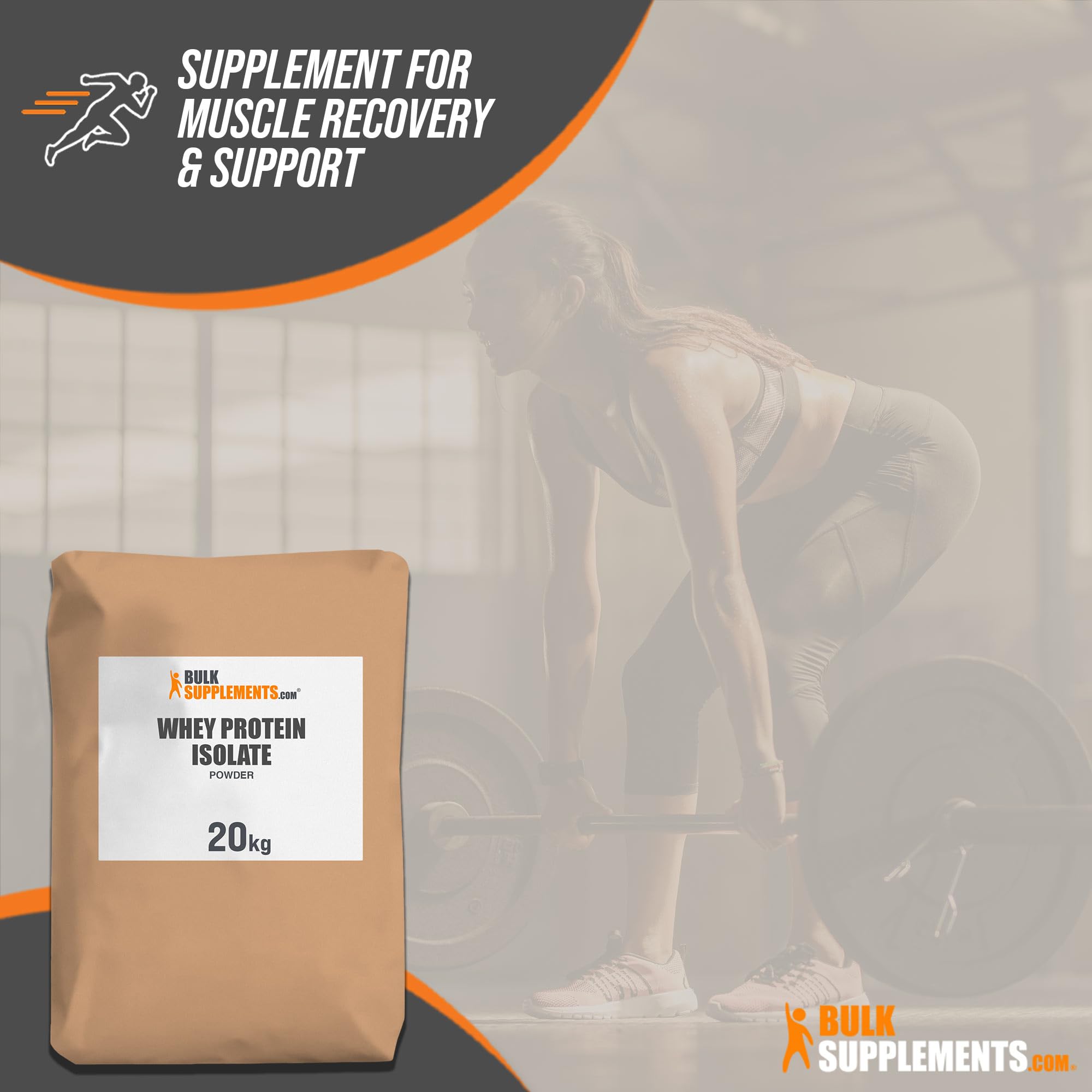 BulkSupplements.com Whey Protein Isolate Powder - Unflavored, Gluten Free, 30g Protein per Serving, 20kg (44 lbs) - Perfect for Post-Workout Recovery, Muscle Building & Baking Recipes