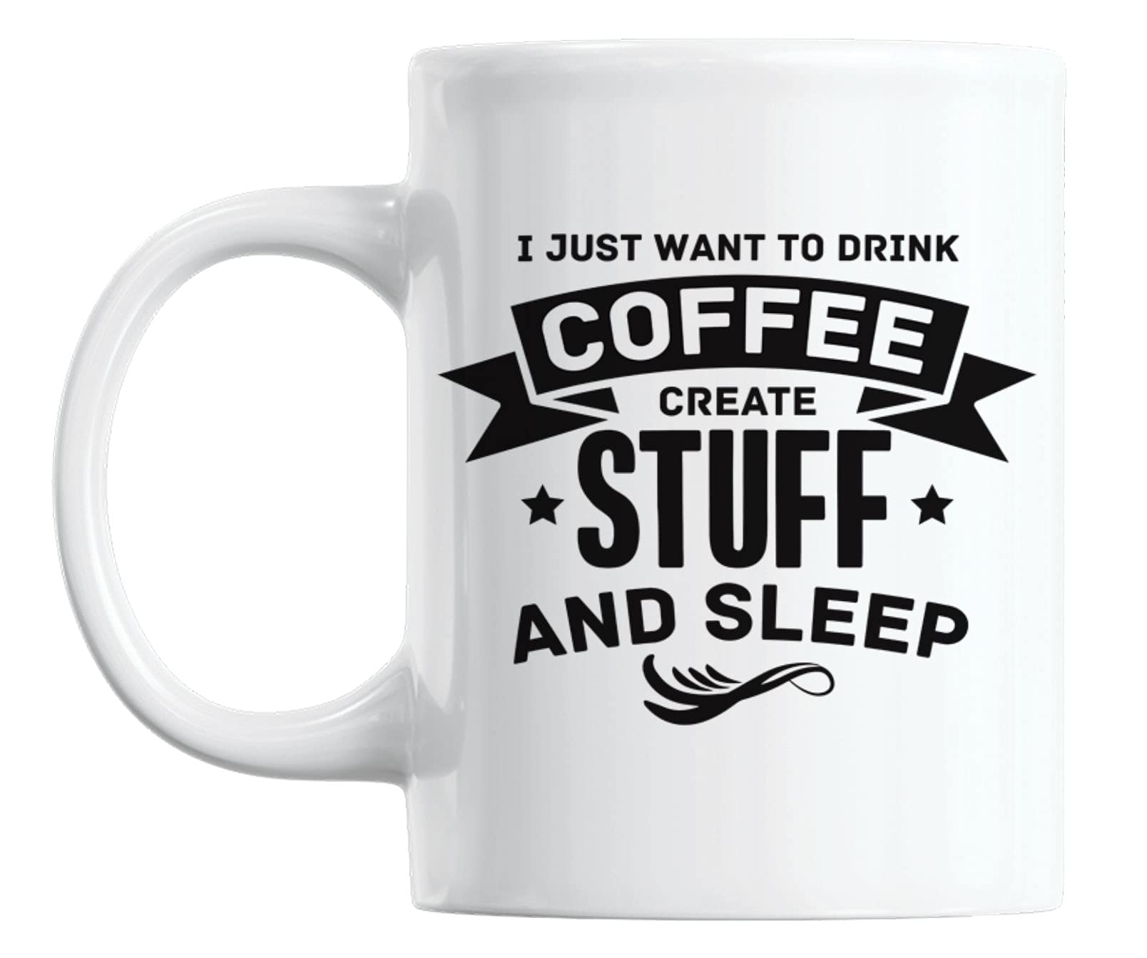 White Ceramic Coffee & Tea Mug (11oz) - Perfect for Drinking Coffee, Creating & Relaxing - Ideal for Home, Office & Gifts