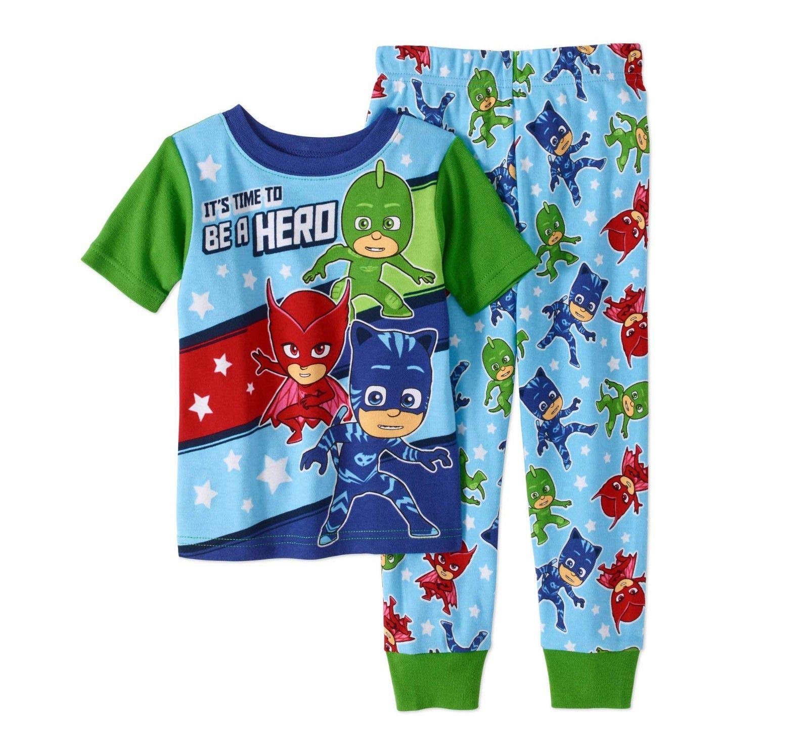 PJ Masks Toddler Boys Pajama Set (5T) - Blue & Green Superhero Sleepwear | Comfortable Kids Pajamas for Bedtime & Sleepovers