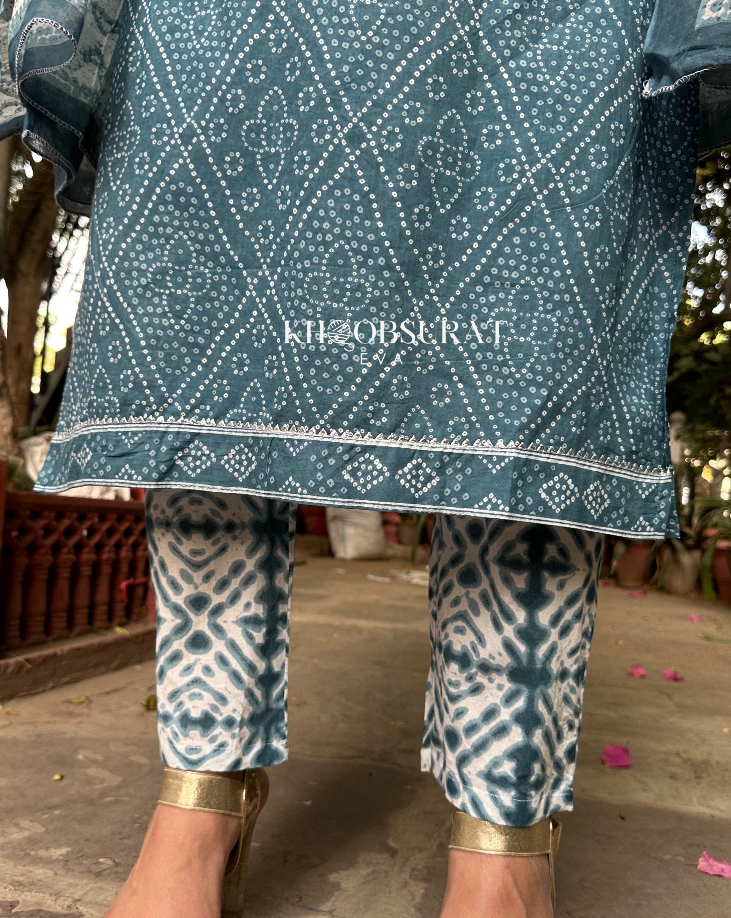 Stylish Blue Denim Kurta Suit Set for Women - Trendy Ethnic Outfit for Parties, Weddings & Festive Occasions