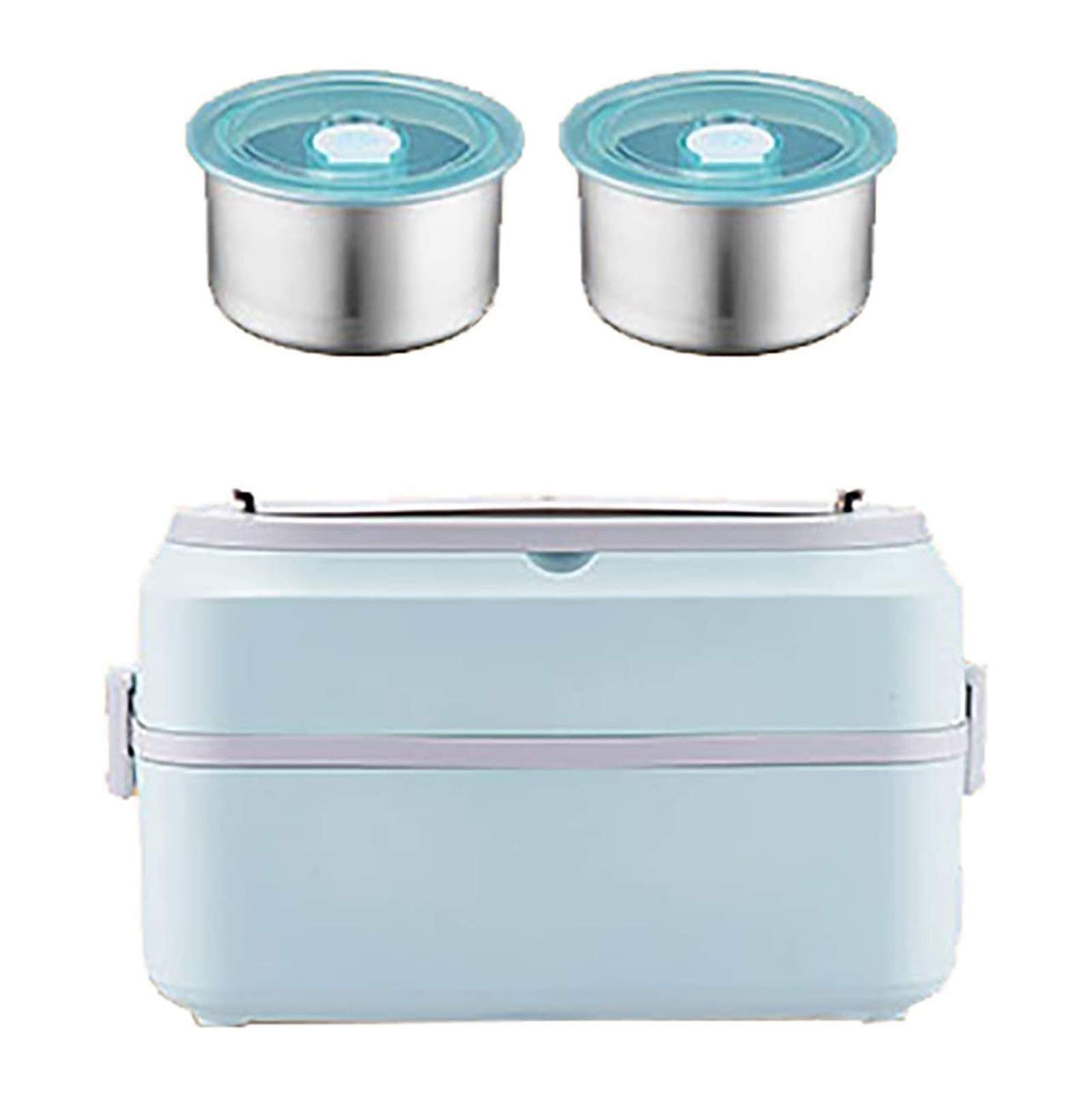 Portable Electric Lunch Box Food Warmer - Stainless Steel 2-in-1 Heating Lunch Box for Home & Office | Perfect for Meal Prep, Commuting, and Traveling