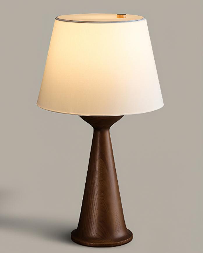 Elegant Hourglass Wood Table Lamp - Modern Home & Office Decor - Perfect for Bedroom, Living Room, and Study Lighting