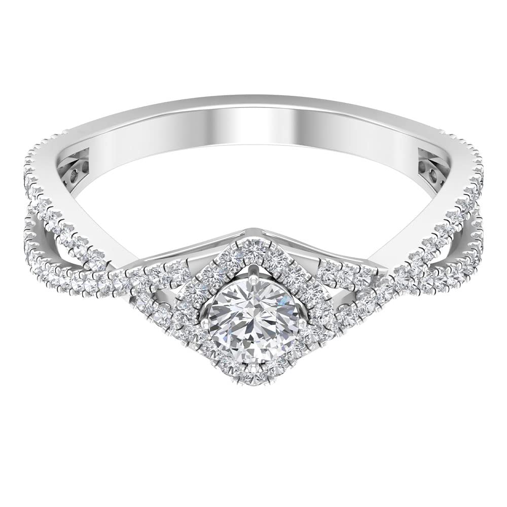 1 CT Diamond Engagement Ring for Women - 14K Solid Gold Crisscross Wedding Band - Elegant Promise Ring for Her - Perfect for Proposals, Anniversaries & Special Occasions