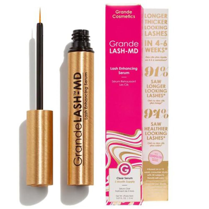 GrandeLASH-MD Lash Enhancing Serum – 4mL (6-Month Supply) for Longer, Thicker Eyelashes – Perfect for Nighttime Lash Care & Special Occasions