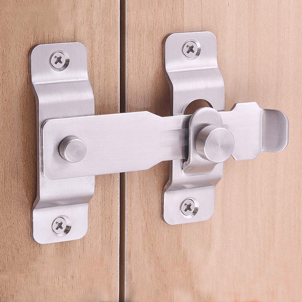 Stainless Steel Barn Door Latch Sliding Lock - Heavy Duty Hasp Lock for Barn Doors, Windows, Cabinets, Garage & Shed Gates | Secure Flip Latch with Safety Barrel Bolt | Perfect for Home Security, Farm Use & Outdoor Storage Protection