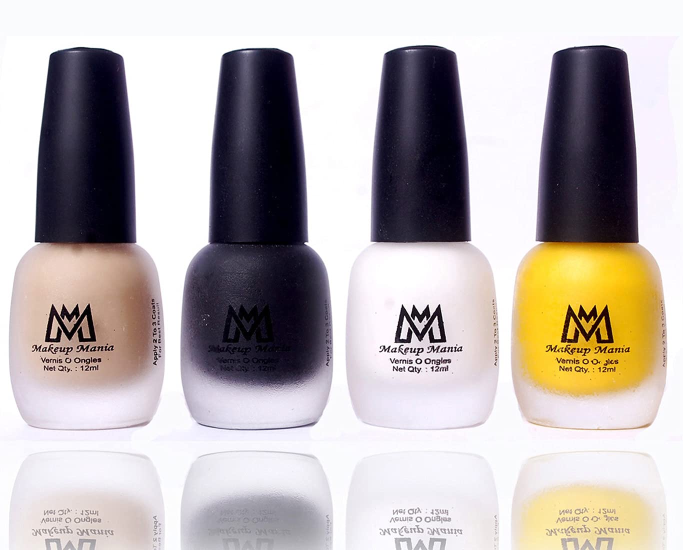 Makeup Mania Velvet Matte Nail Polish Set - 4 Pcs (12ml Each) | Long-Lasting Multicolor Nail Paint Combo (#22) for Women | Perfect for Parties, Weddings & Everyday Glam