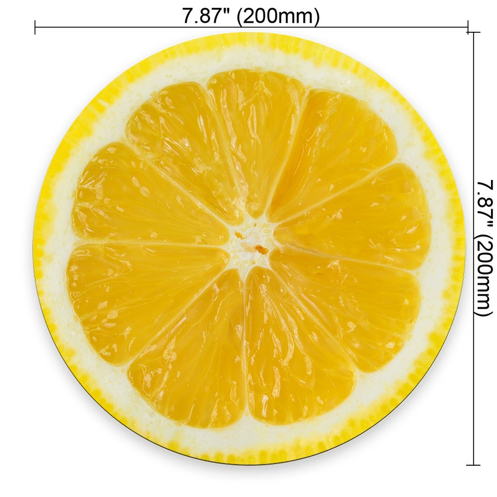 Lemon Slice Mouse Pad - Tropical Fruit Design, Vegan & Eco-Friendly, Funny Food-Themed Mousepad for Office, Gaming, and Home Workspace Use