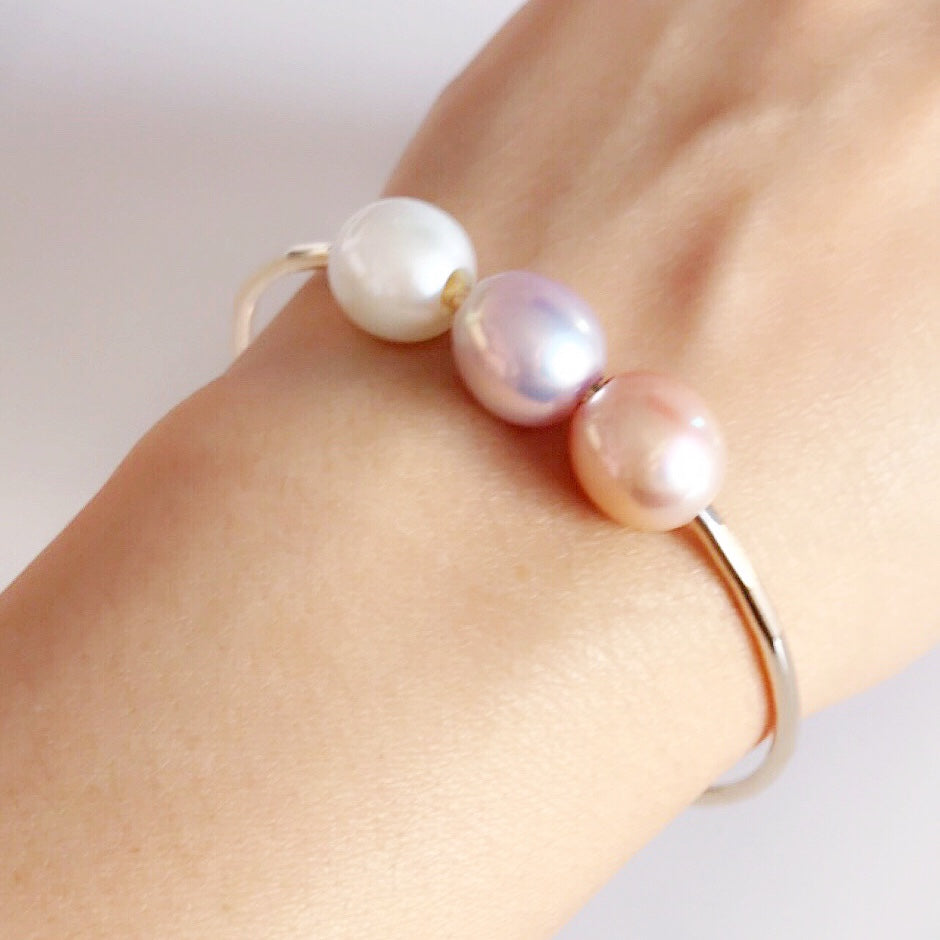 PAIGE Bangle Bracelet with Edison Pearls - Elegant Pearl Jewelry for Women, Perfect for Weddings, Parties & Special Occasions (B350)