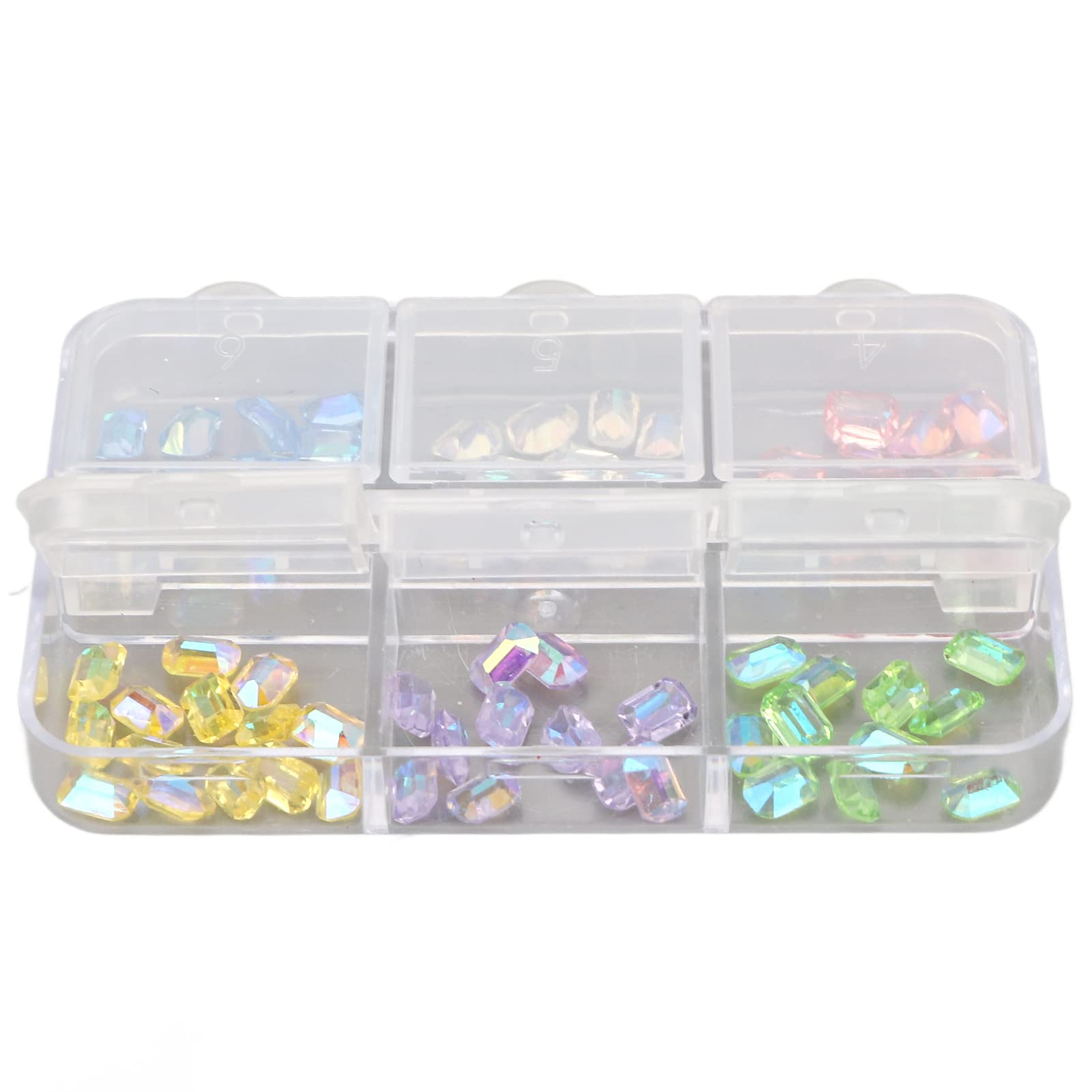 1 Box Octagonal Nail Rhinestones for Nail Art & DIY Crafts - Self-Adhesive Nail Gems for Professional Salon, Home Manicure, Wedding & Party Nail Decorations
