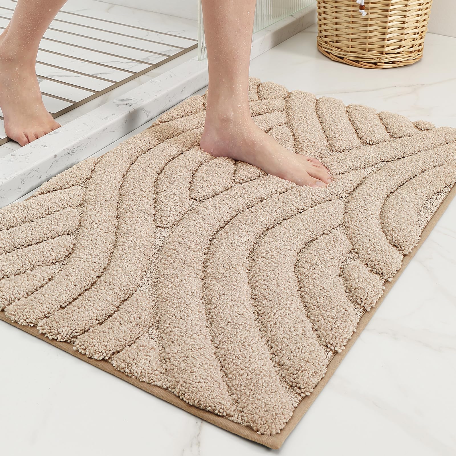 Luxury Absorbent Bath Mat - Non-Slip Microfiber Shower Rug (24x36