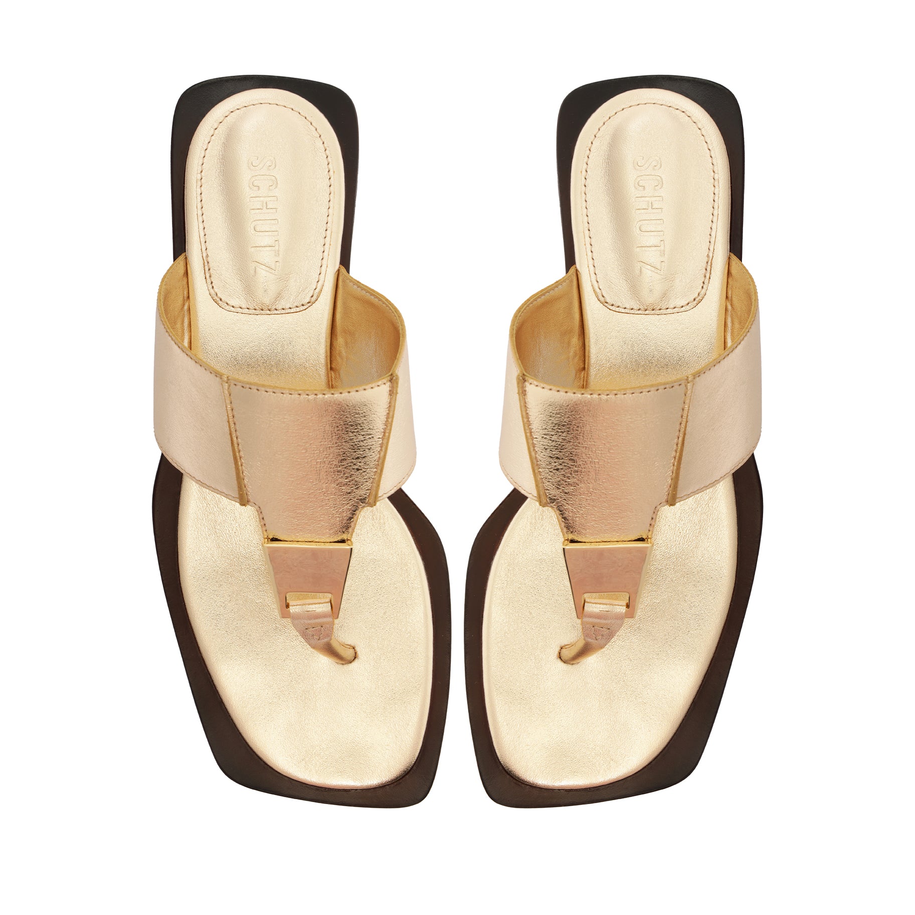 Salma Women's Metallic Leather Flat Sandals - Comfortable Summer Casual Shoes for Beach, Vacation and Daily Wear