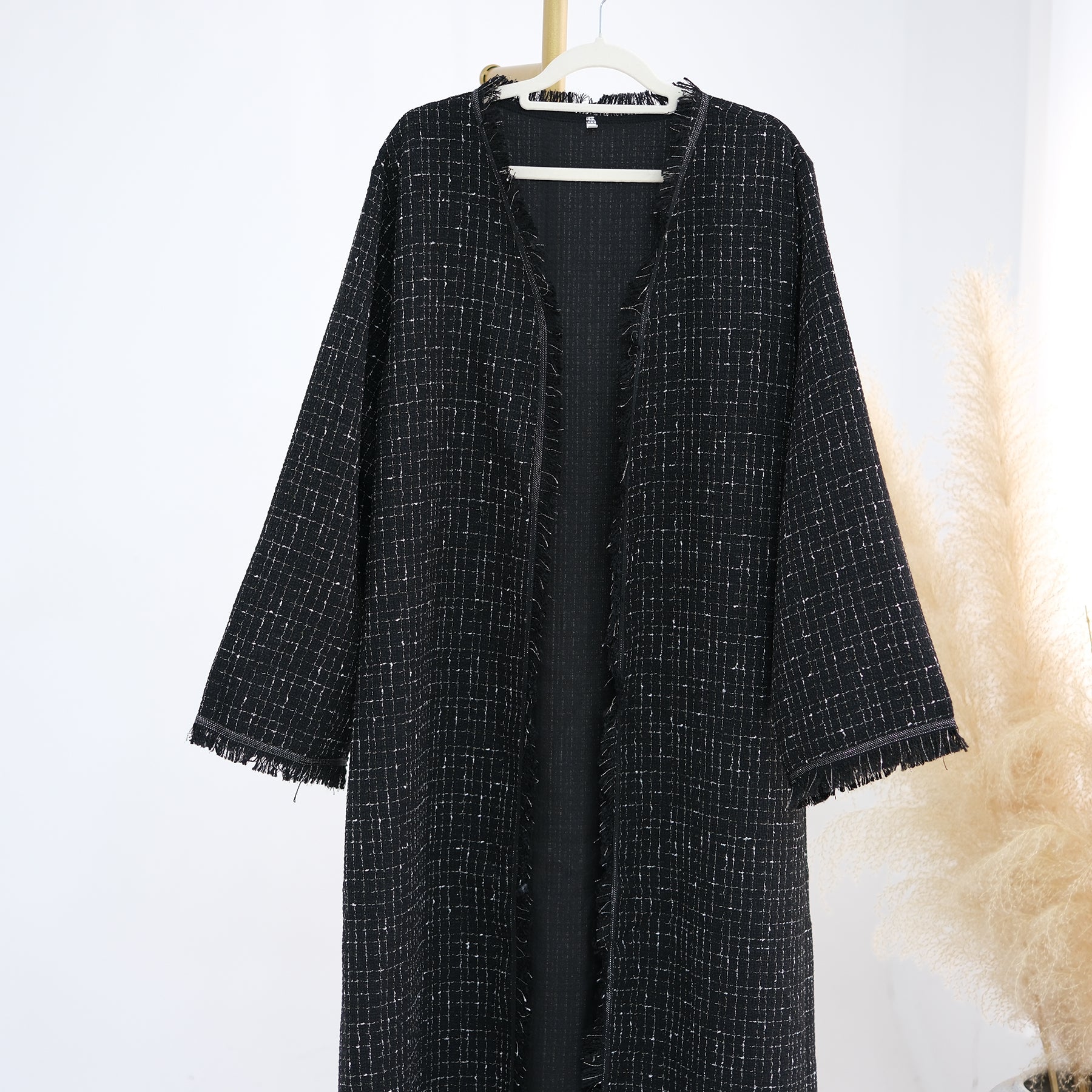 Clara Tweed Duster Coat in Camel Color - Elegant Women's Outerwear for Fall & Winter | Perfect for Office, Date Night & Special Occasions
