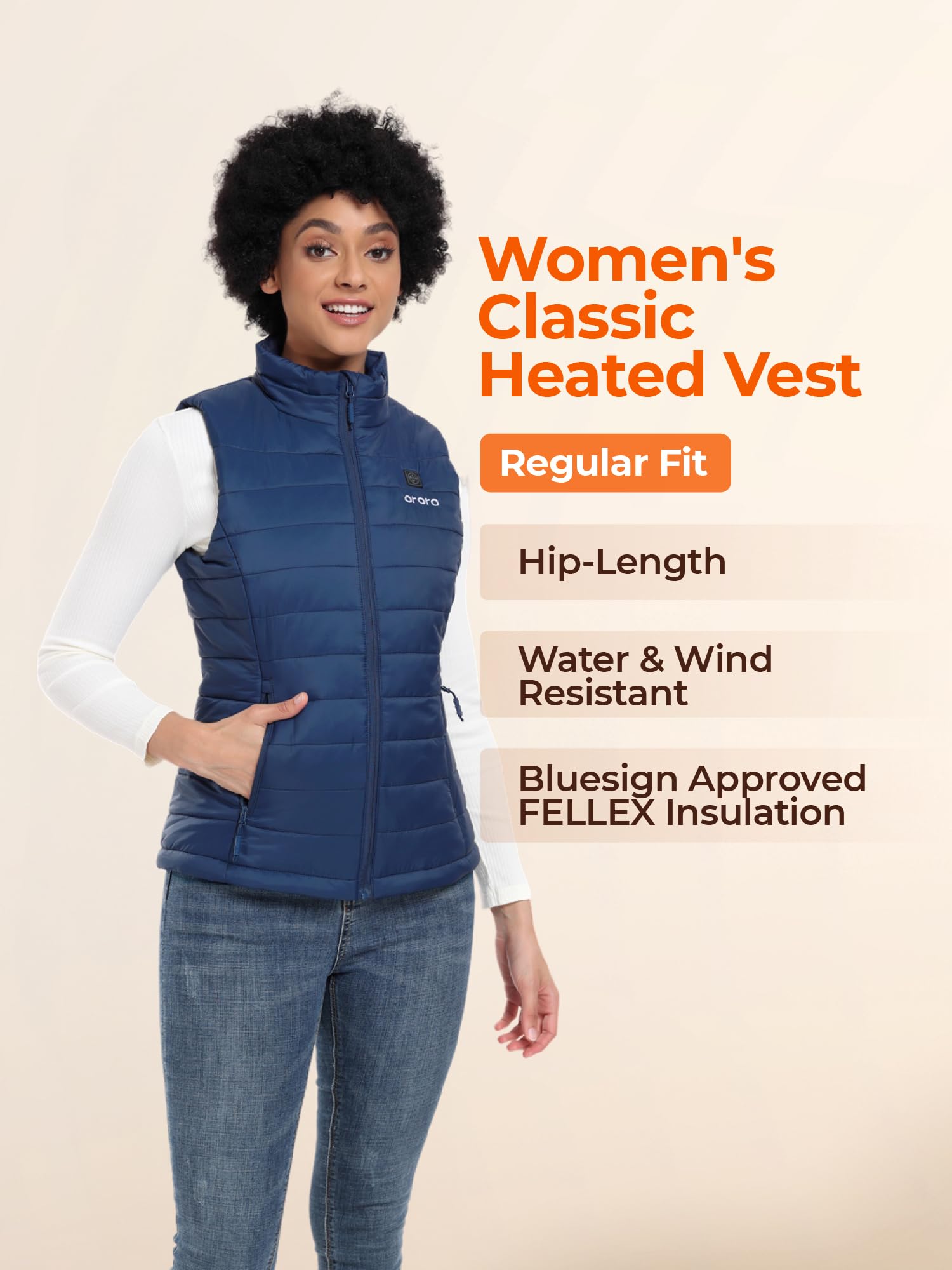 ORORO Women's Lightweight Heated Vest with Rechargeable Battery Pack - Winter Warm Electric Jacket for Outdoor Activities, Hiking, Camping & Cold Weather