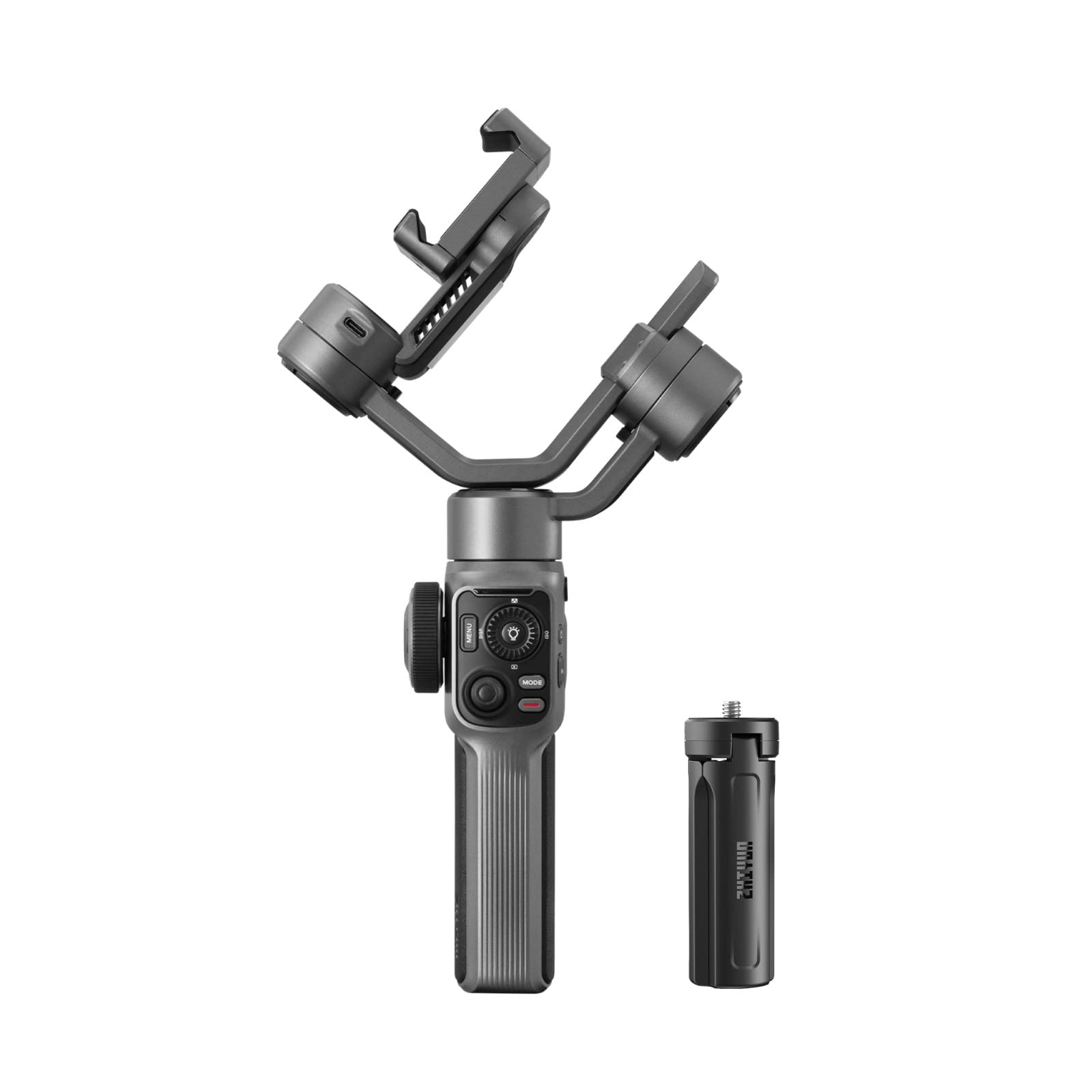 ZHIYUN Smooth 5S Gray Smartphone Gimbal Stabilizer - Compatible with iPhone 14/13/12/11/SE/XS/XR/X/8/Pro Max/Plus & Samsung Android Phones - Upgraded Version for YouTube, TikTok, Vlogging, Live Streaming & Content Creation - Perfect for Travel Videos, Social Media Content & Professional Mobile Filmmaking