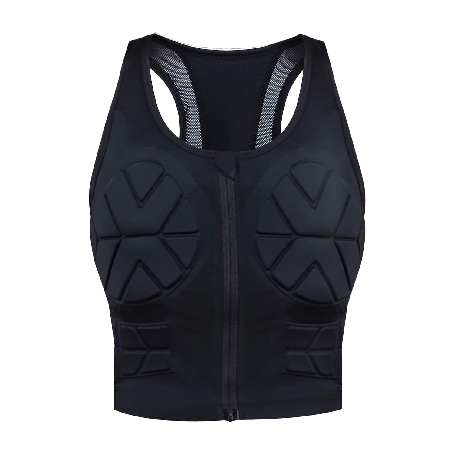 Z1 Women's Impact Vest - Front Zip Padded Compression Sports Vest for Karate, Football & MMA - Chest & Rib Protection Gear for Training & Competition