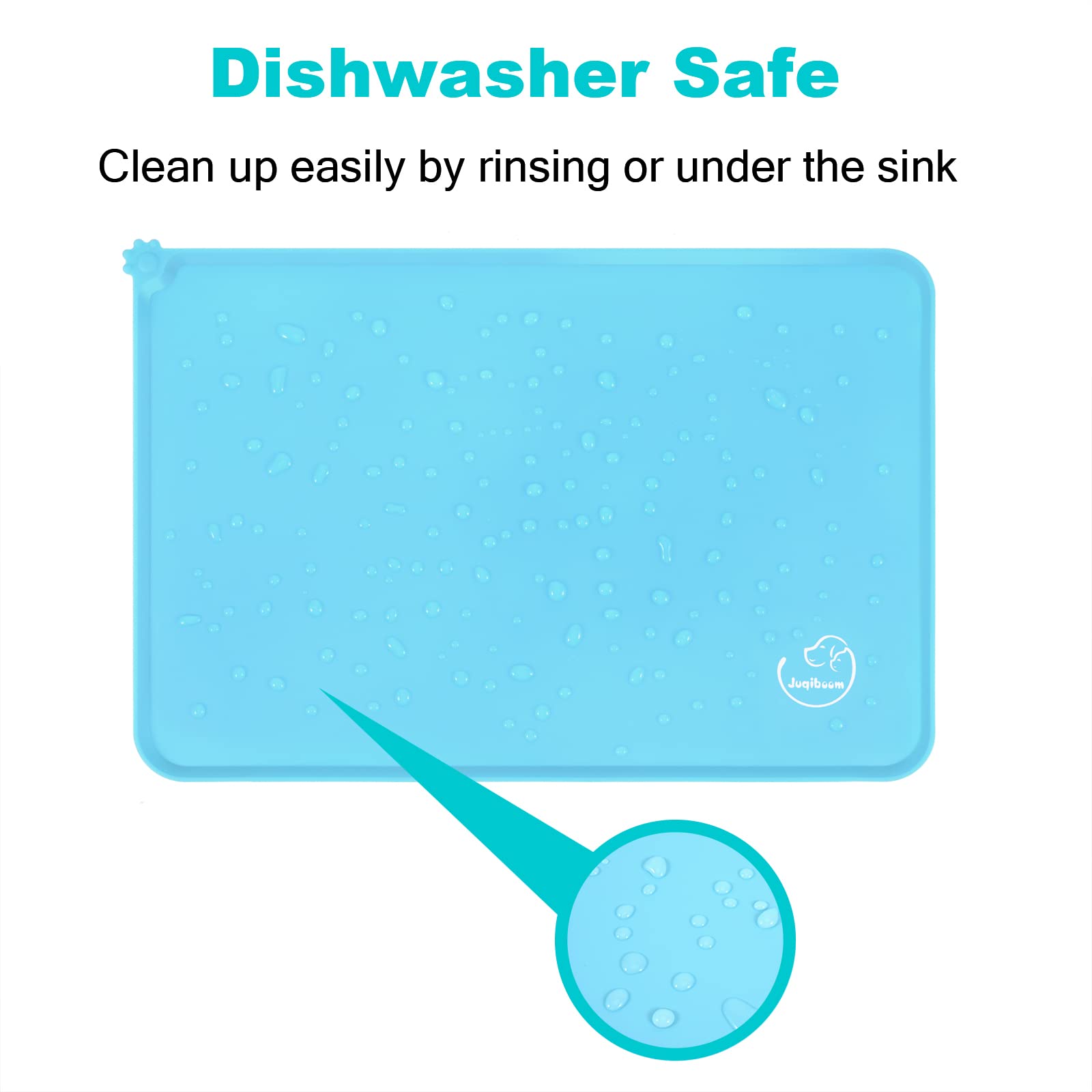Waterproof Non-Slip Silicone Pet Feeding Mat for Dogs & Cats - Easy Clean Bowl Placemat (18.5