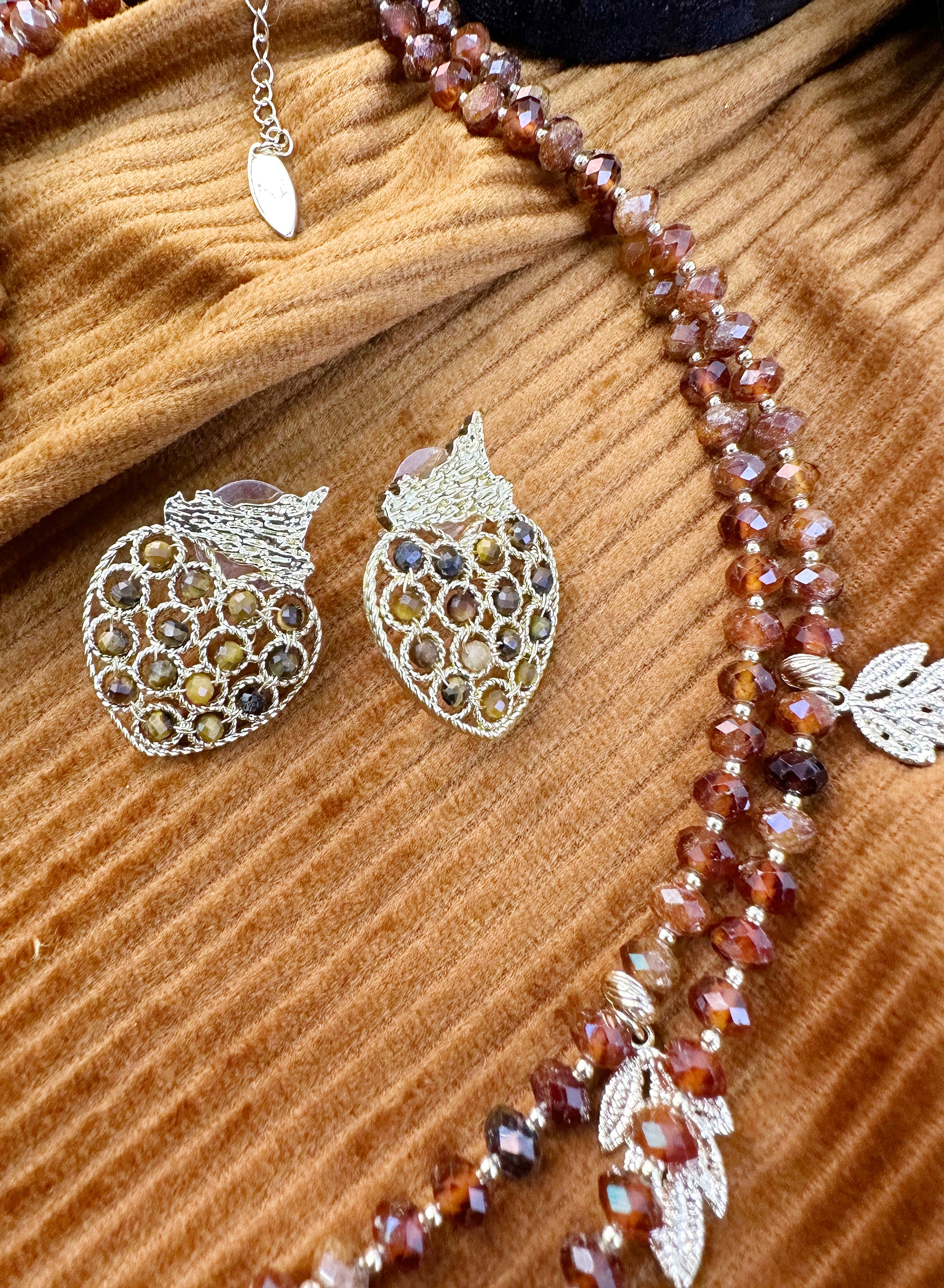 Tiger Eye Statement Earrings - Unique Fruit Shaped Dangle Earrings for Women | Elegant Bohemian Jewelry for Parties, Weddings & Everyday Wear