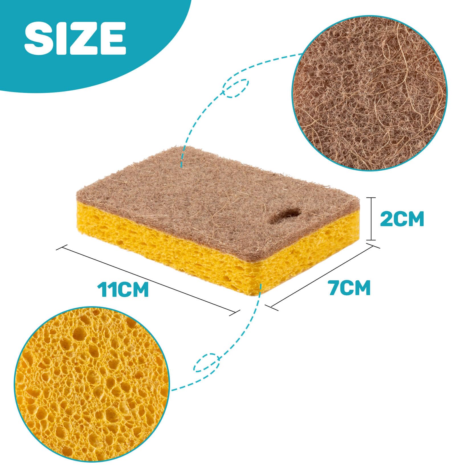 10PCS Natural Biodegradable Kitchen Sponges - Eco-Friendly Non-Scratch Dish Sponges for Cleaning Dishes, Cookware & Countertops | Perfect for Sustainable Home & RV Use