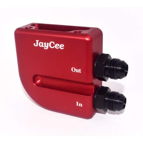 High-Performance Billet Oil Manifold - Red Anodized - Compatible with Dune Buggies & Off-Road Vehicles - Perfect for Racing, Sand Dunes & Off-Road Adventures
