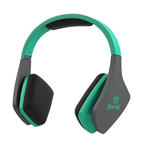 Jump! Lightweight Over-Ear Headphones - Green/Gray, 32 Ohms Impedance - Perfect for Gaming, Music & Travel