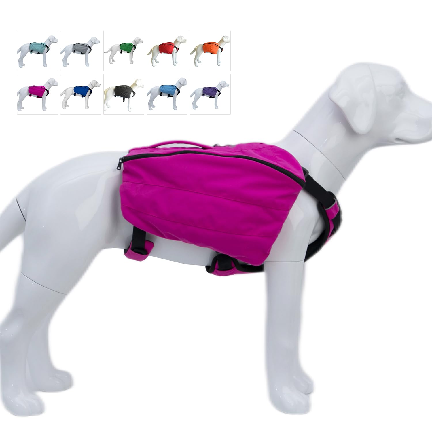 **Waterproof Dog Backpack for Hiking & Travel - Multifunctional Pet Carrier with 2 Spacious Side Pockets - Adjustable Outdoor Saddle Bag for Small, Medium & Large Dogs (Rose Red) - Perfect for Camping, Walks & Adventures**